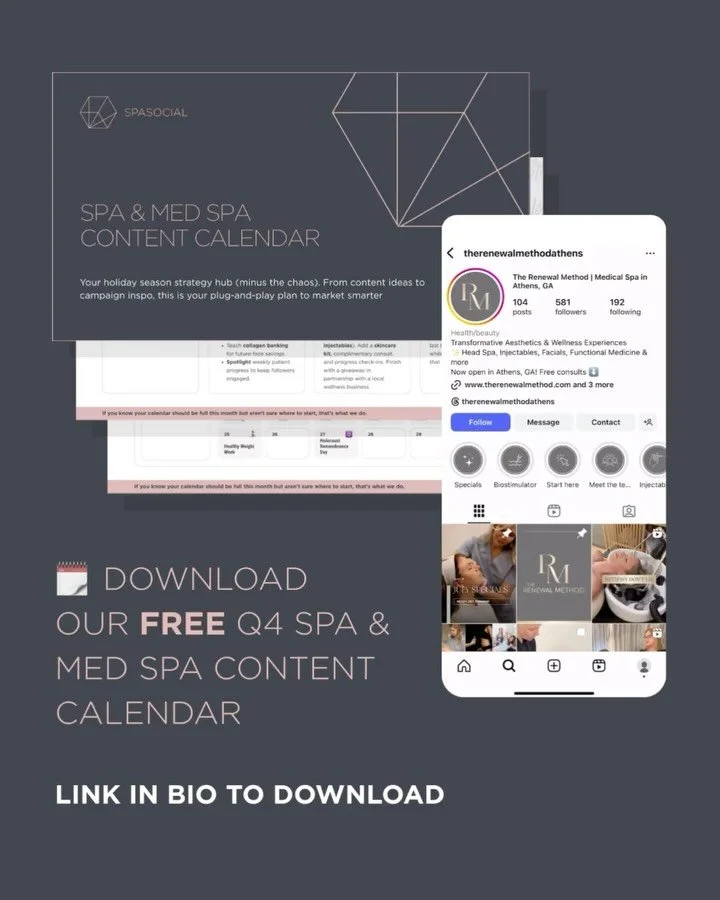 If your social strategy still starts with &ldquo;what should I post today?&rdquo; you&rsquo;re already a step behind.

That&rsquo;s why we created our Q4 Spa &amp; Medspa Content Calendar &mdash; a full season of prompts, post ideas, and strategy bui