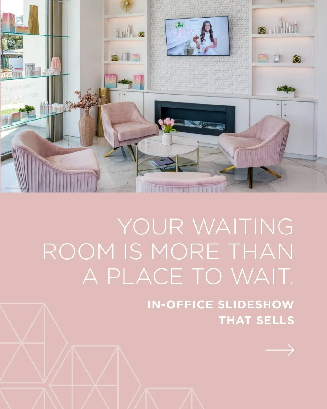 If your clients are sitting there scrolling while they wait, you&rsquo;re missing one of your easiest marketing wins. 📱 That quiet ten minutes before their appointment is the perfect moment to show them what&rsquo;s next.

A well-designed slideshow 