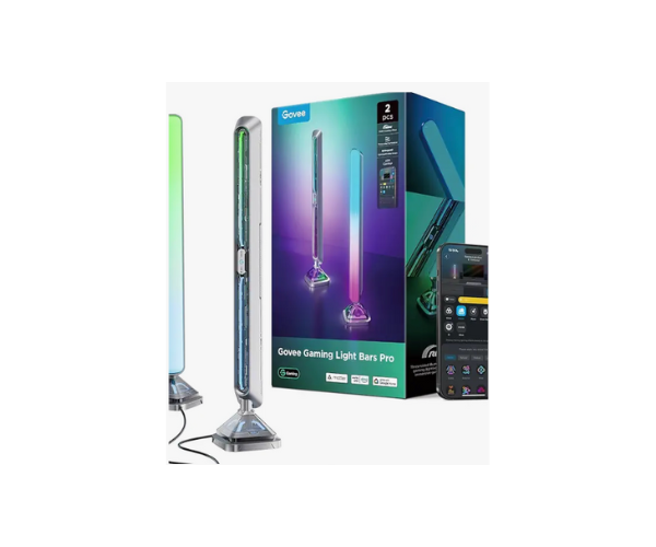 Govee Gaming Light Bars Pro, Upgraded 16-Inch Smart Triple-Sided RGBIC Illumination Wi-Fi LED Gaming Lights, Music Sync & 60+ Scene Modes, Works with Alexa & Google Home, Game Room Decor