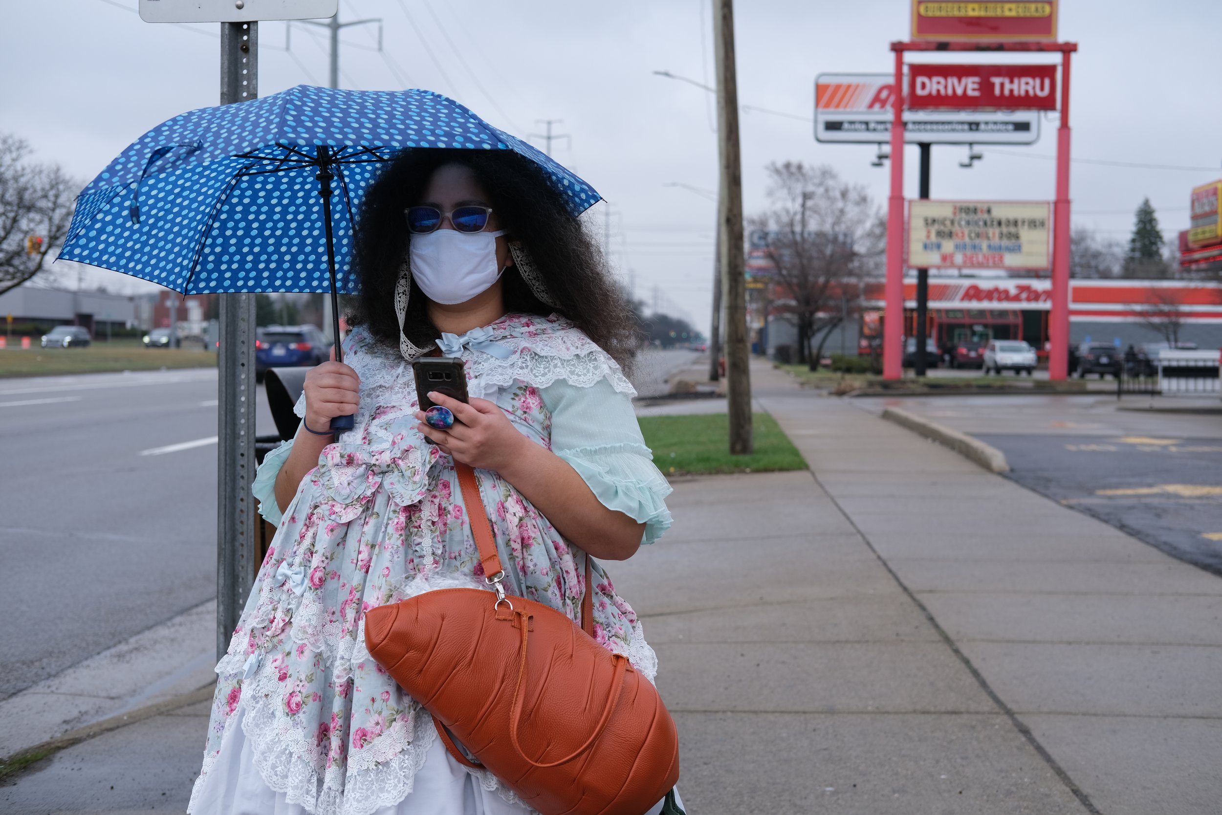 Woman at Bus Stop