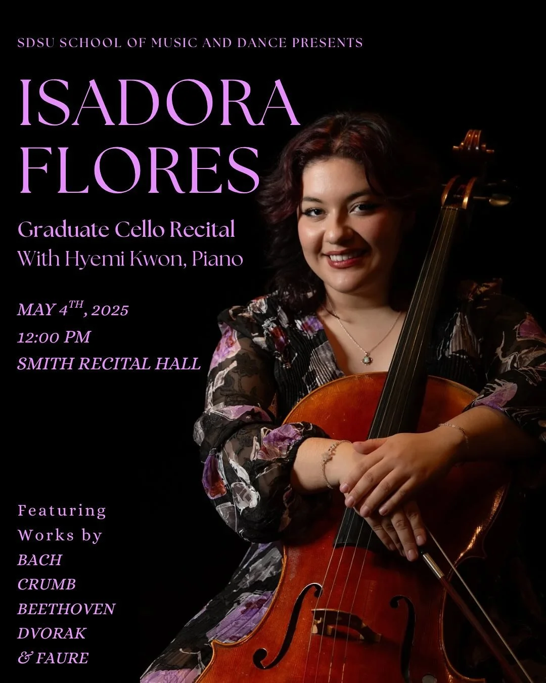 My friends, colleagues, and professors, it is my pleasure to invite you all to my graduate cello recital on May 4th, 2025. I hope to see you all there! ✨

Thank you, Bao for the pictures! @bao.ho.nh