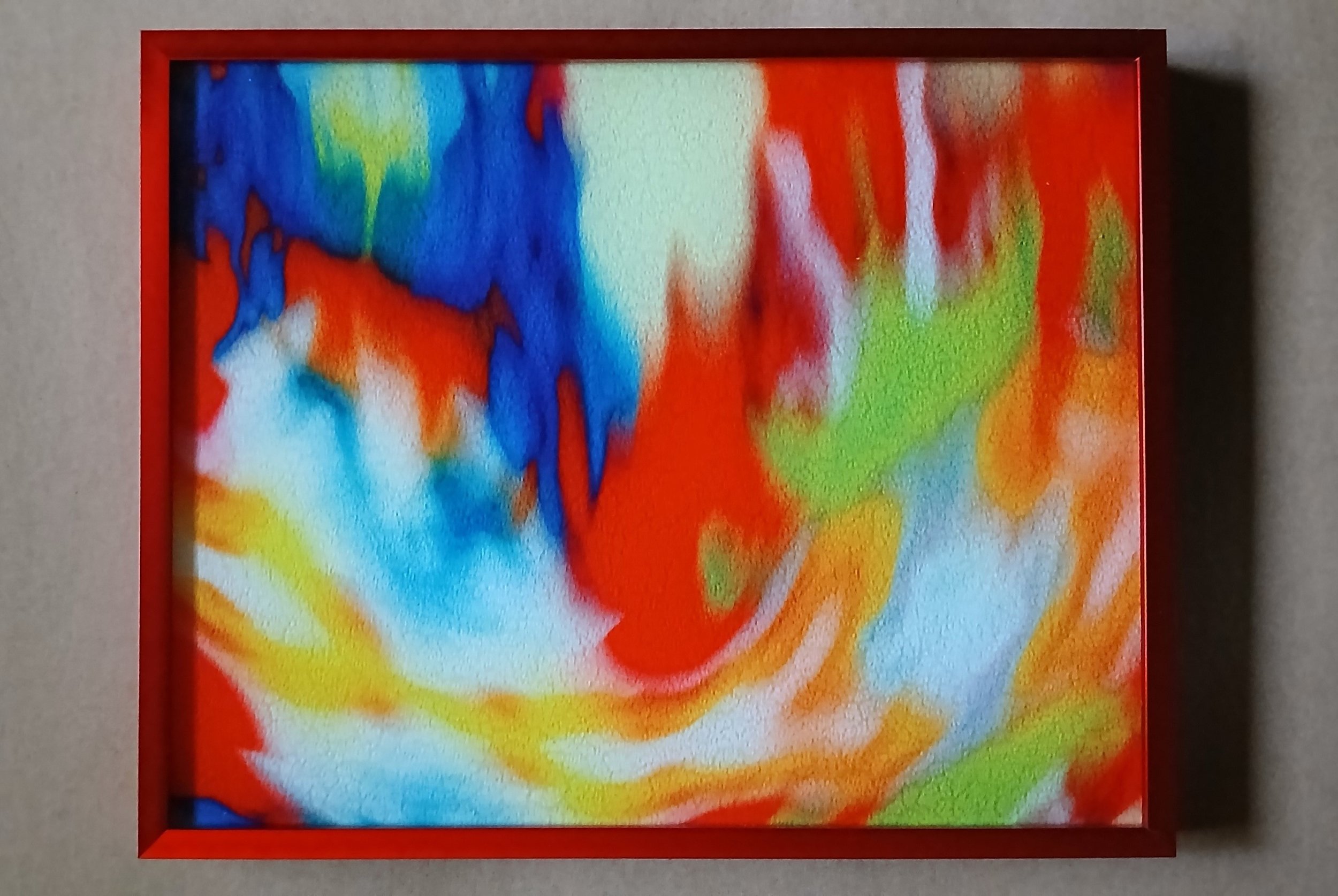 Random Abstract with Candy Red Metallic Frame