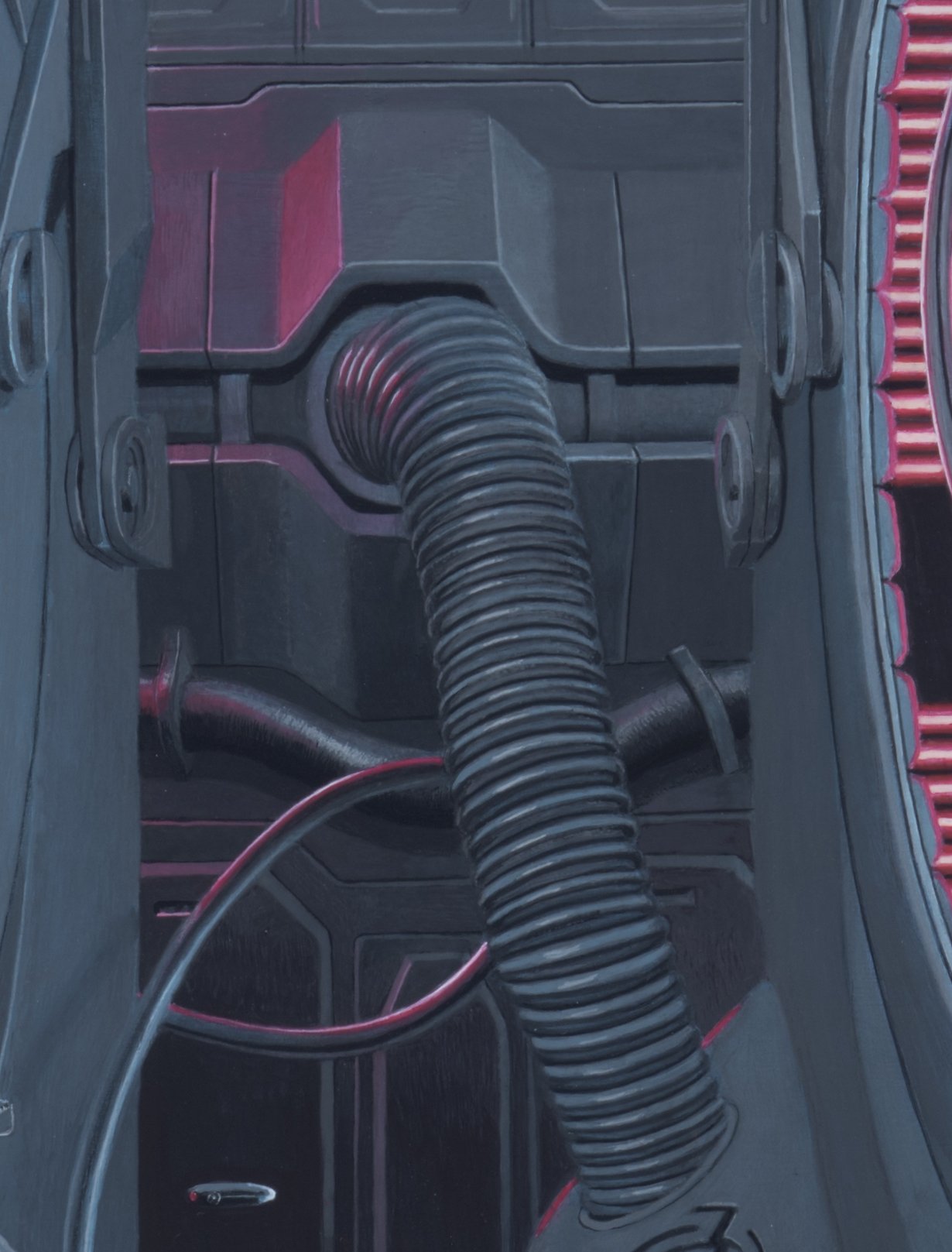 Unplugged (detail), acrylic on hardboard