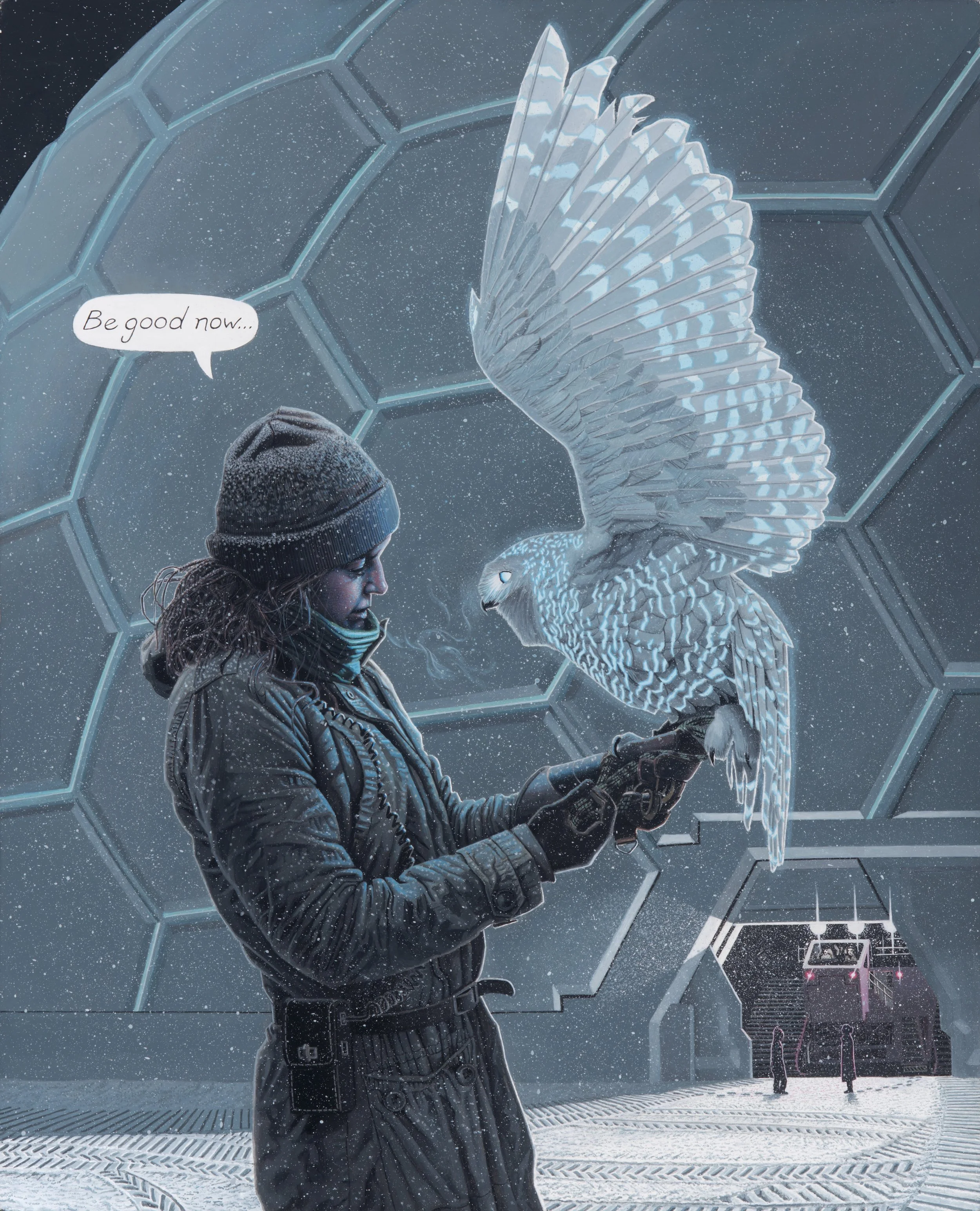 "Be good now", acrylic on hardboard, 20 x 16"