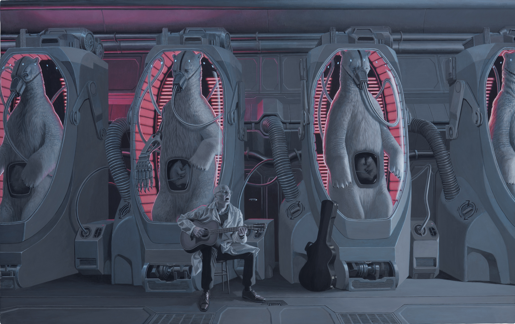 Unplugged, acrylic on hardboard