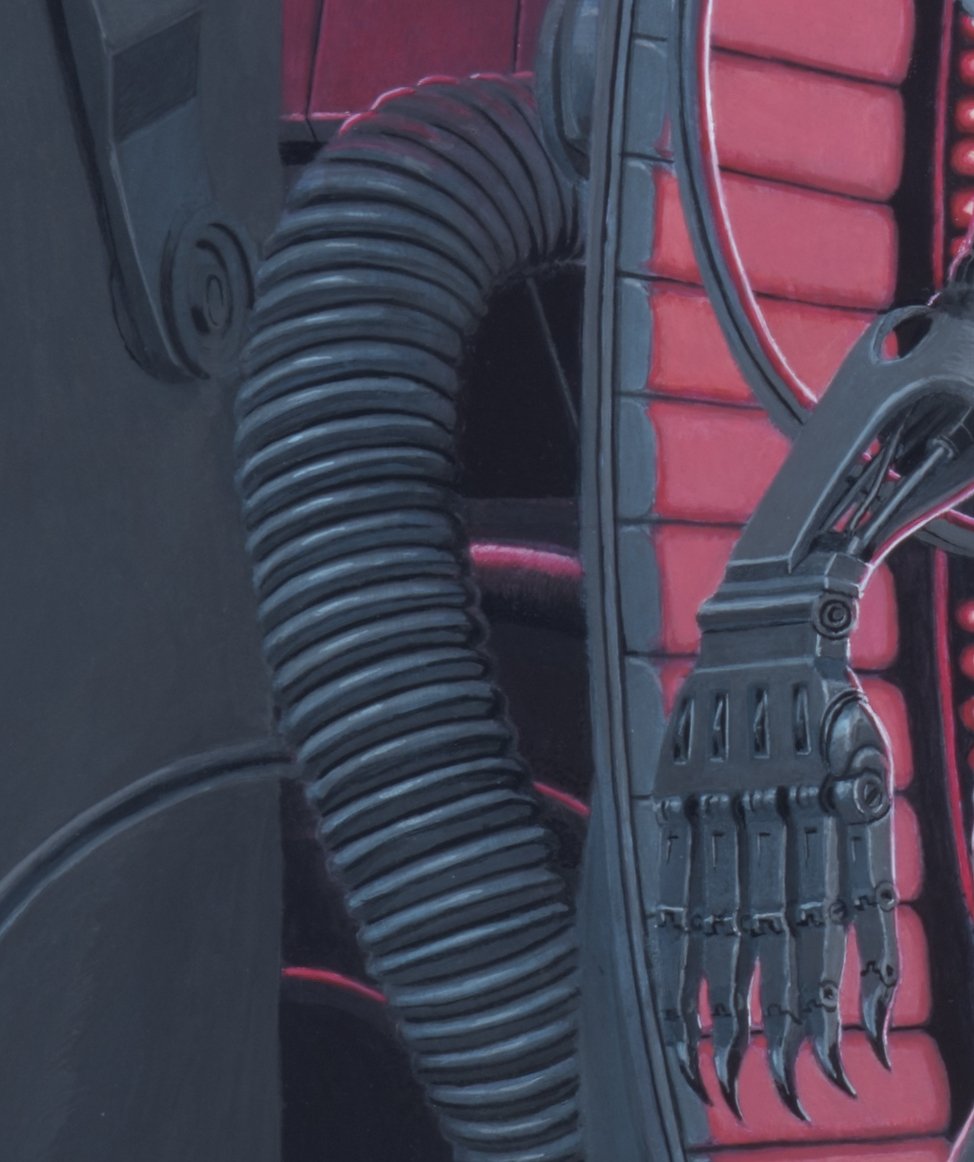 Unplugged (detail), acrylic on hardboard