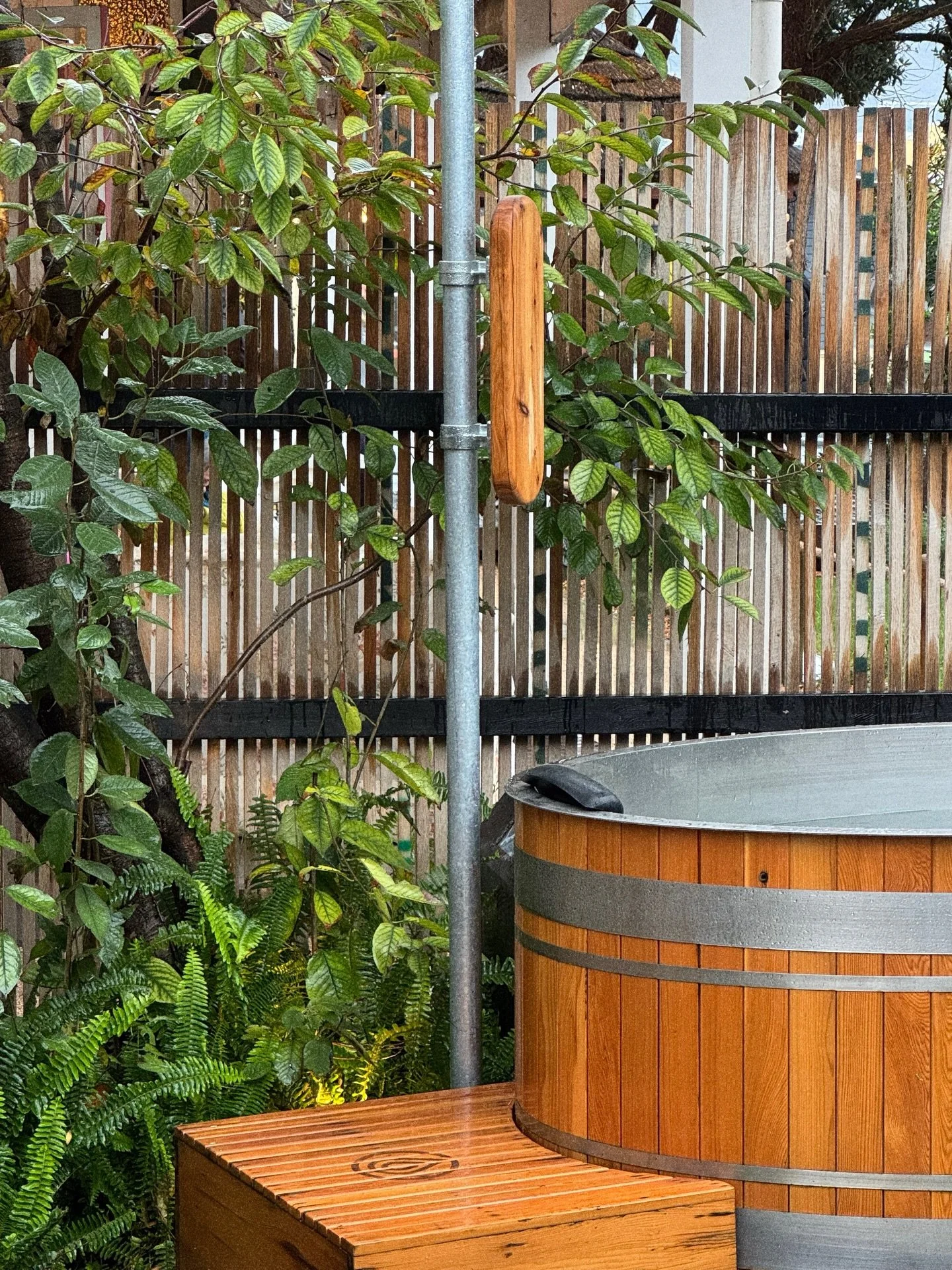 Just down the side of @shelterapollobay you&rsquo;ll find us. Fire crackling and cold plunge doing its thing. All welcome!