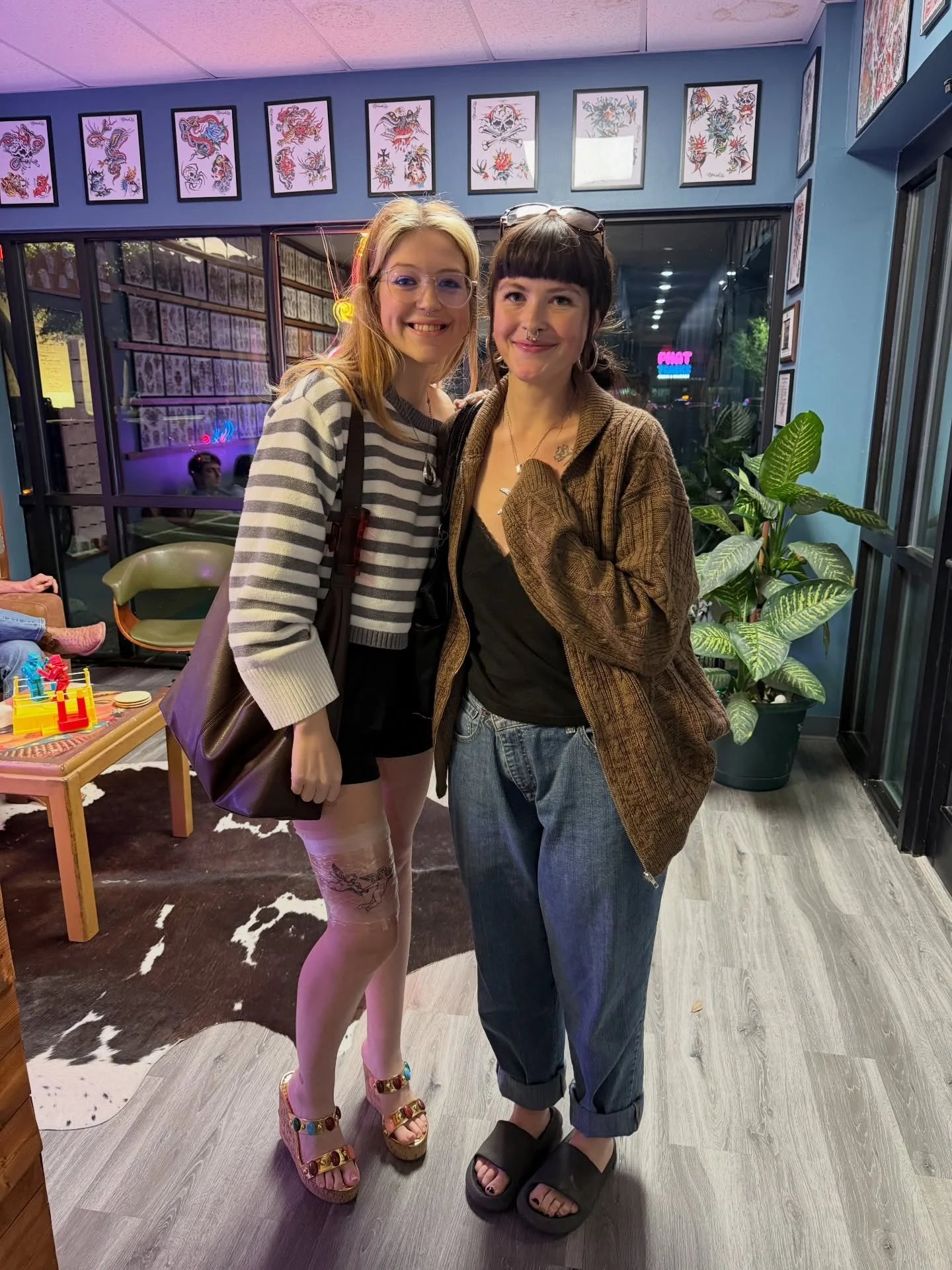 Post-tattoo smiles are our favorite! 
Thanks for filling our shop everyday 🫶🏼 
Walk-Ins Welcome everyday, we&rsquo;re open 12-9pm!