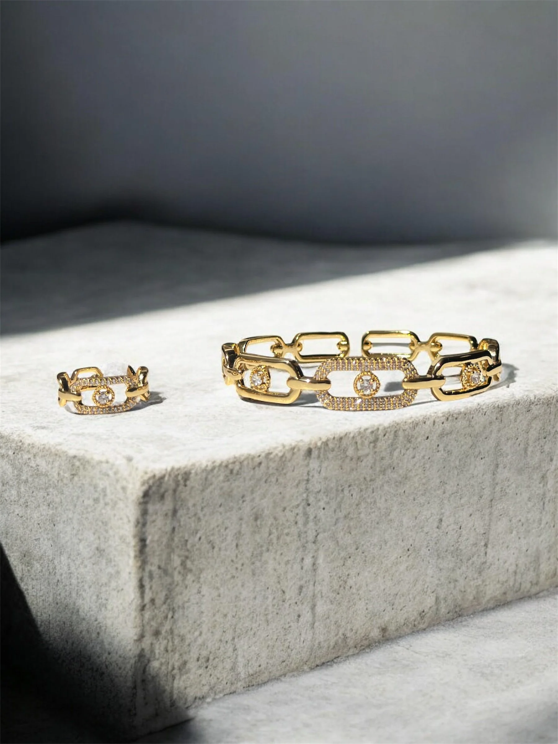 Messika bracelet and ring set