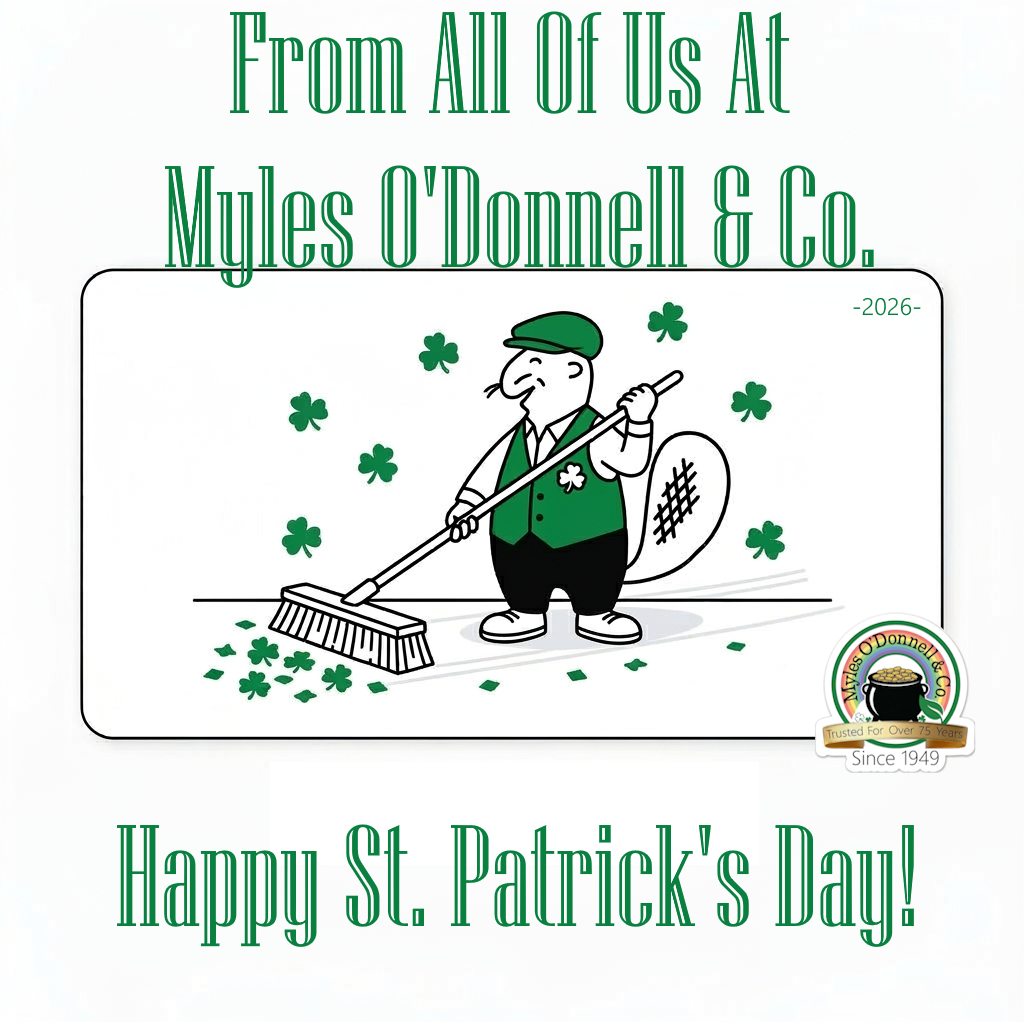 a Happy St. Patrick's Dar e-card from Myles O'Donnell & Co.