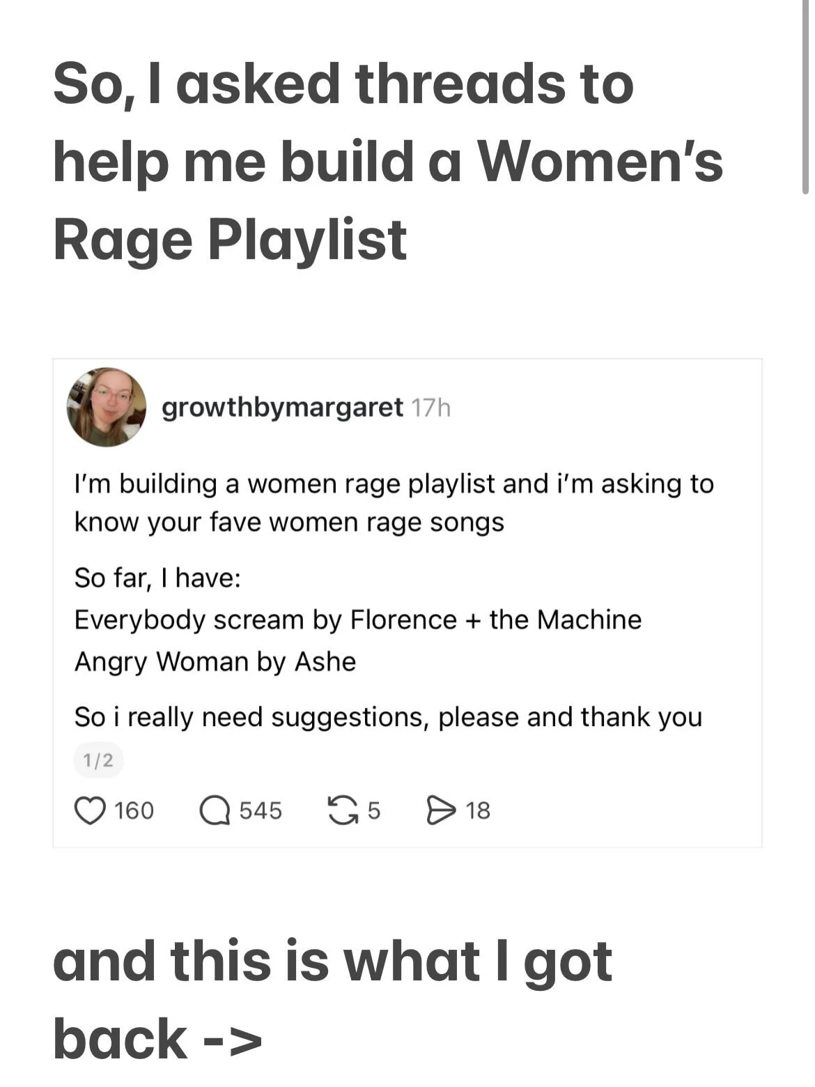 I&rsquo;m allowing myself to lean into rage and anger as we watch the unfolding of abuse of power, the Epstein files being released, and constant danger for different communities. Music is helping me sit &amp; process so I&rsquo;m building a playlist