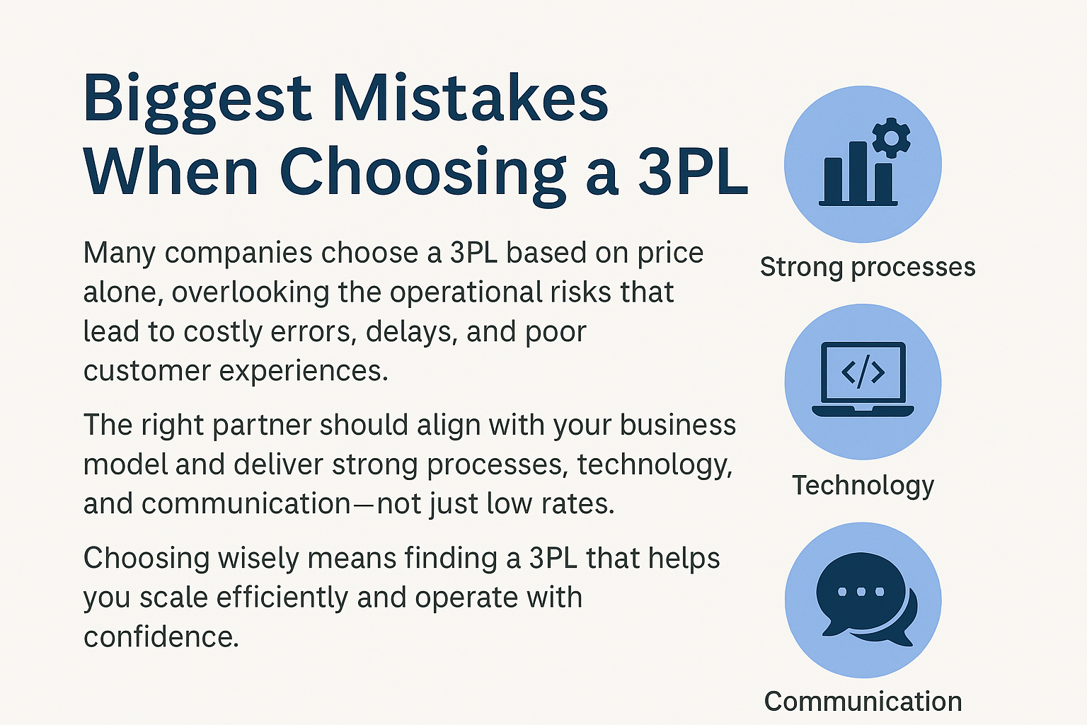 Biggest mistakes -  Choosing a 3pl
