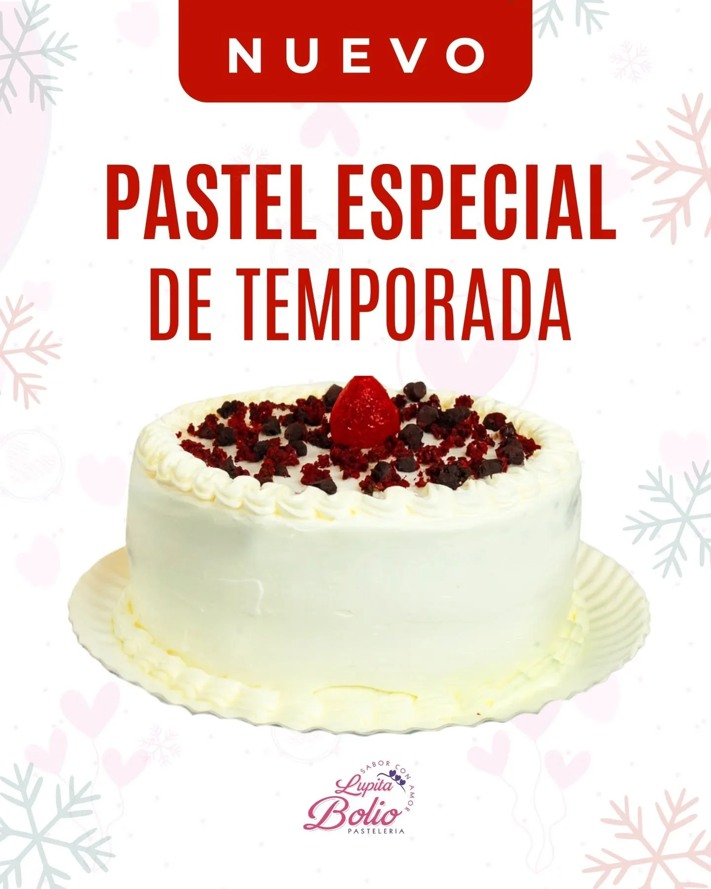 &iexcl;Presentamos al nuevo integrante de la temporada! 🎄✨

&iexcl;Nuestro Pastel Especial de Temporada de Lupita Bolio llega con una combinaci&oacute;n irresistible!

Pan de mantequilla, chocolate y red velvet, relleno de cajeta con nuez y queso co