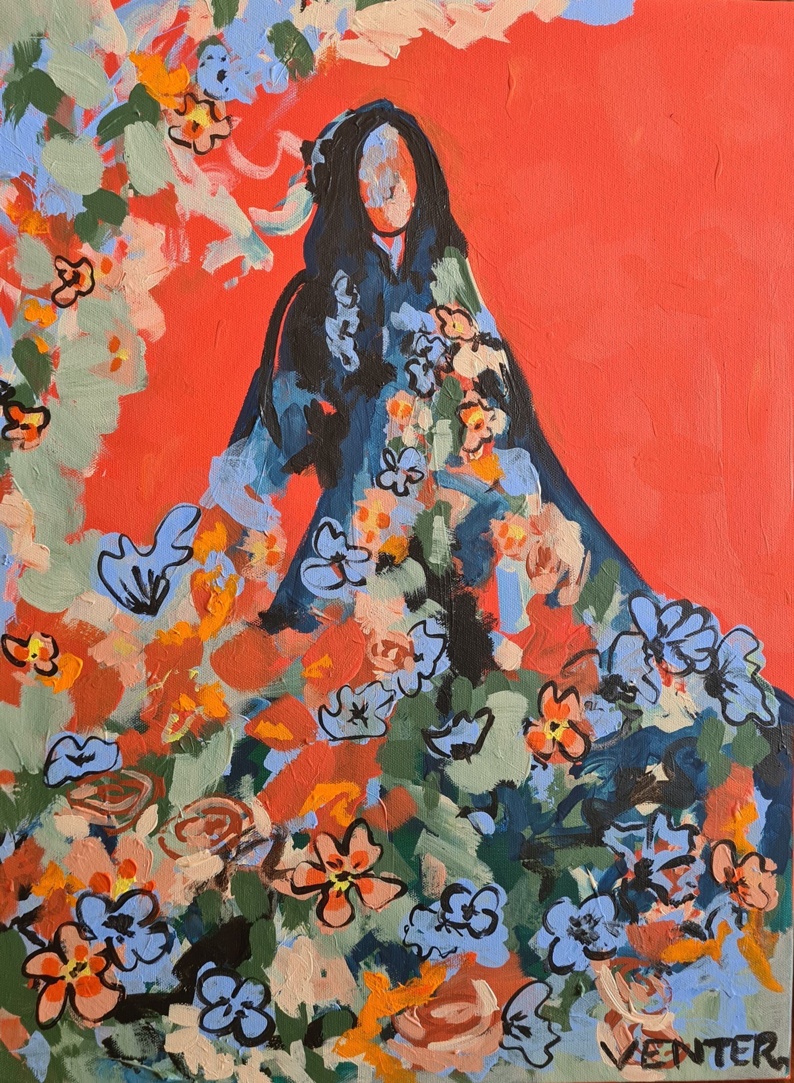 "Spirit in Bloom" – A flower spirit facing forward, representing vitality, renewal, and connection to nature.
$650