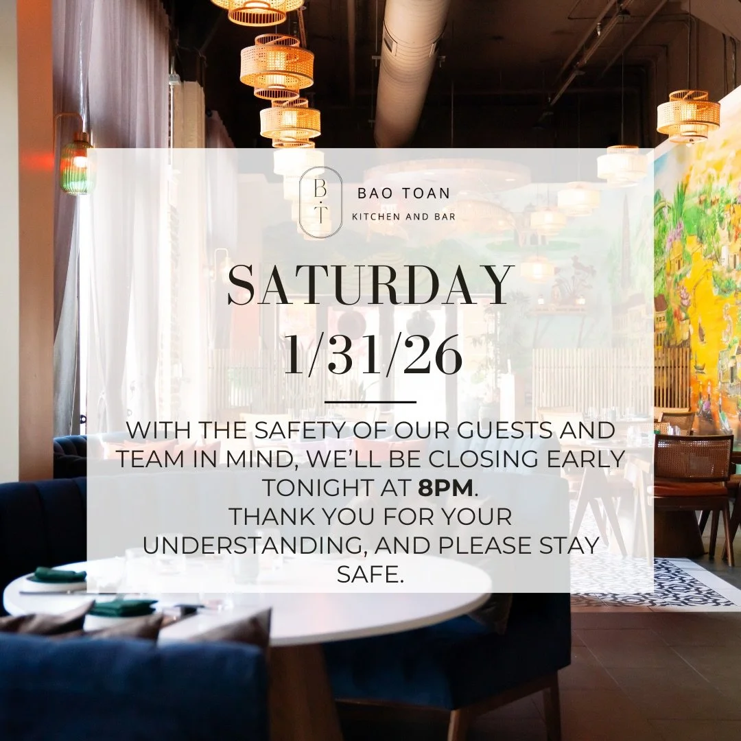 With the recent winter weather, we&rsquo;ve made the decision to close a little early tonight at 8PM to keep our guests and team safe.

Thank you so much for your understanding and continued support &mdash; it truly means the world to us.
Stay safe, 