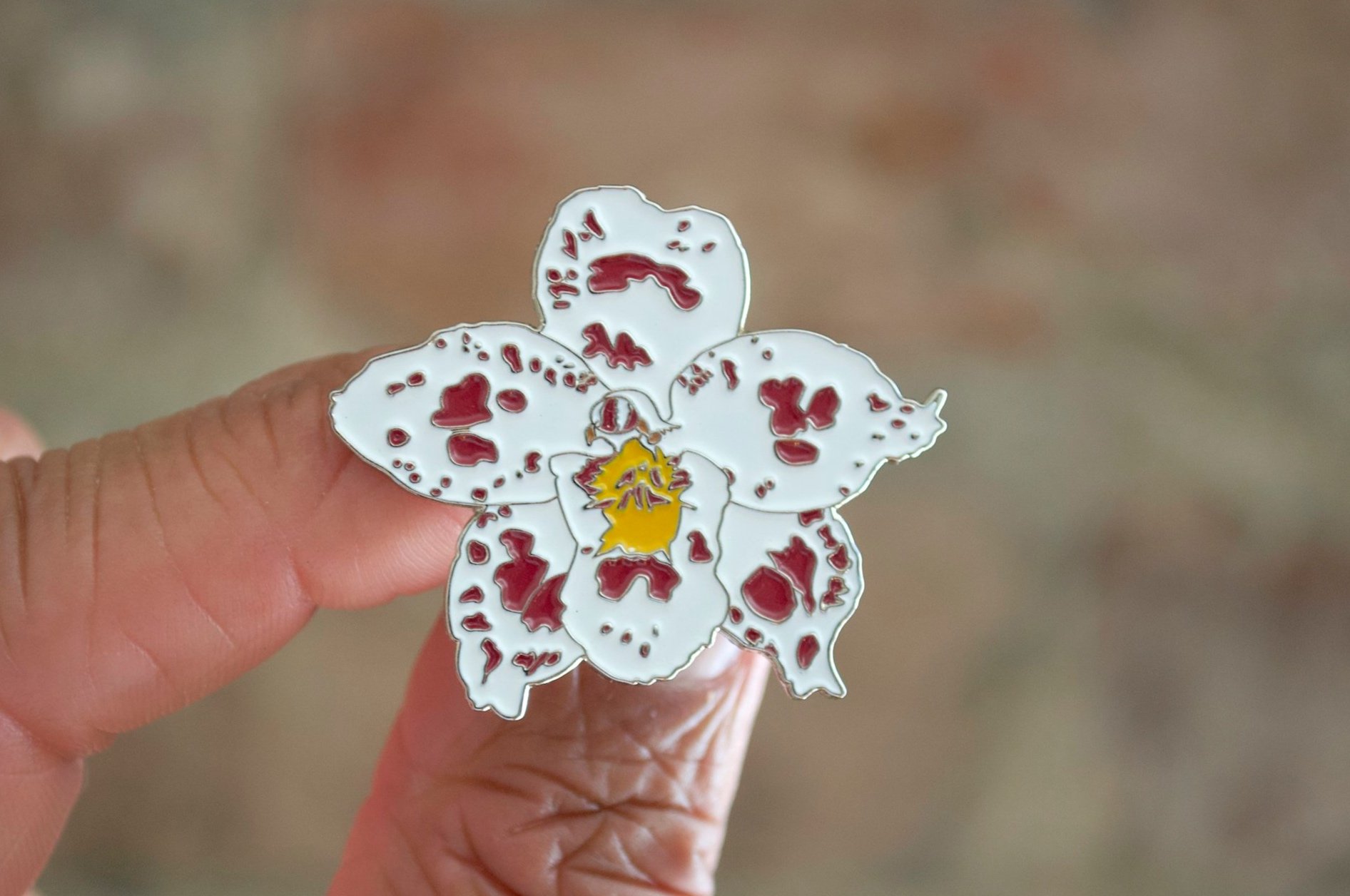 Oncidium orchid flower soft enamel pin
