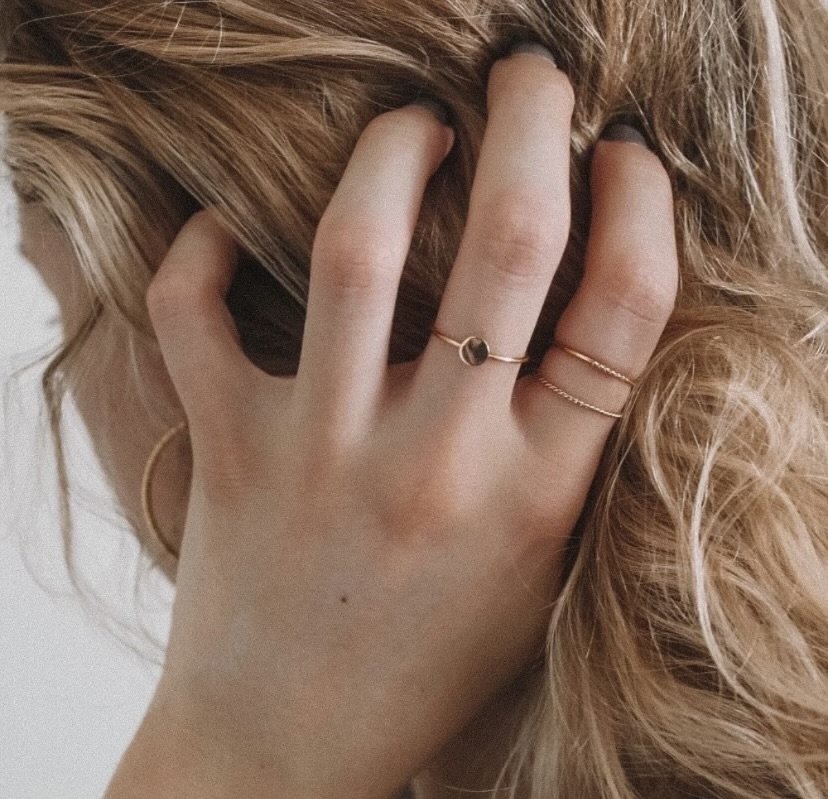 Arabella Disc Solid 14k Gold Ring