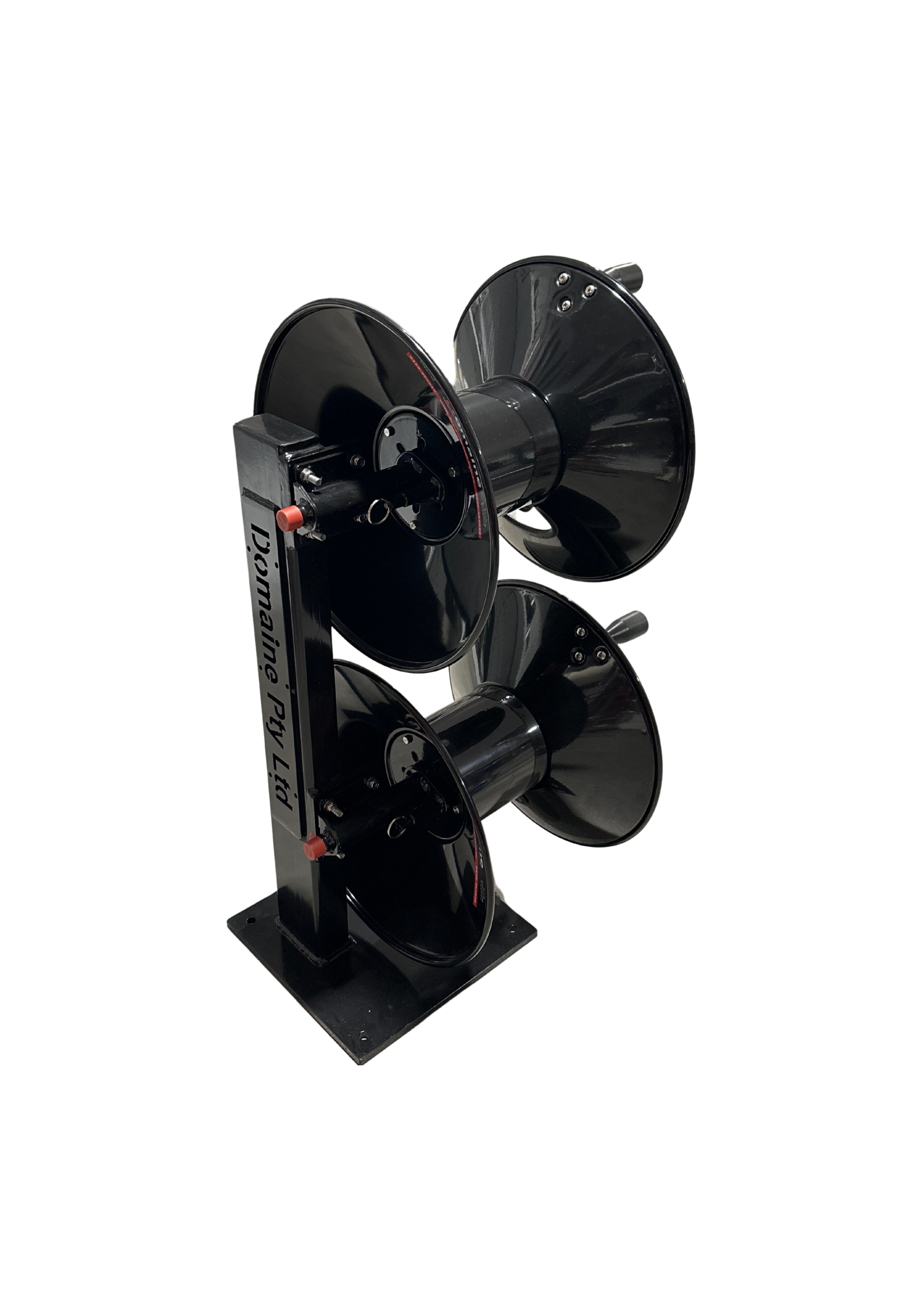 black double stacker hose reel rack.png