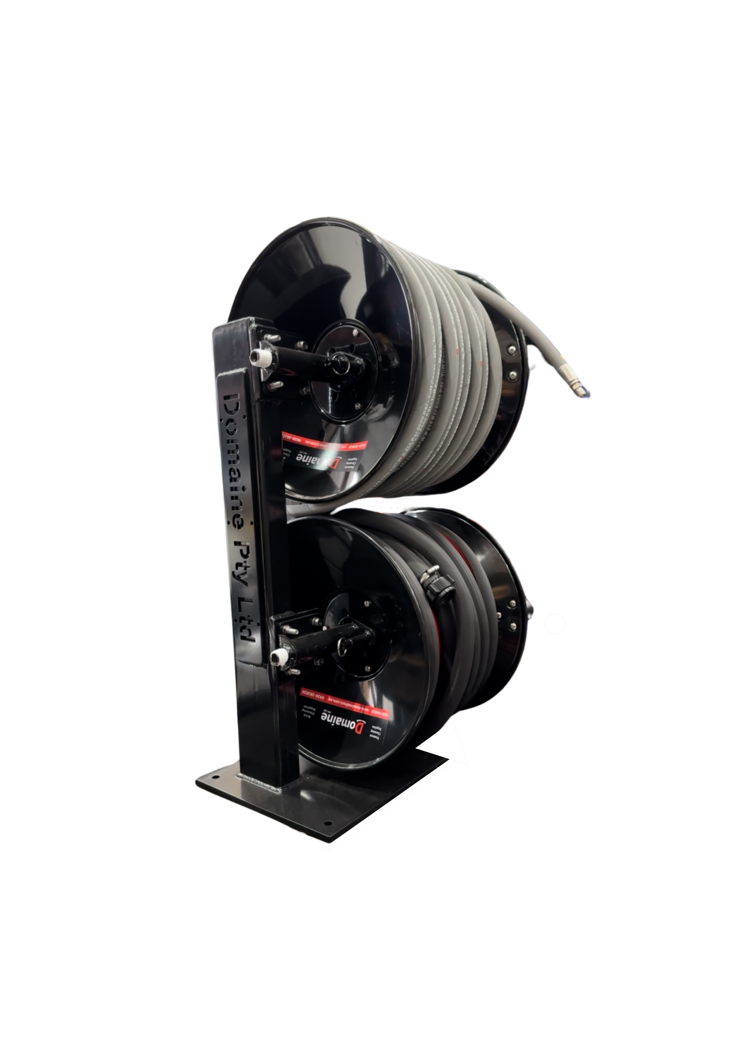 black double stacker with reels and hose.png