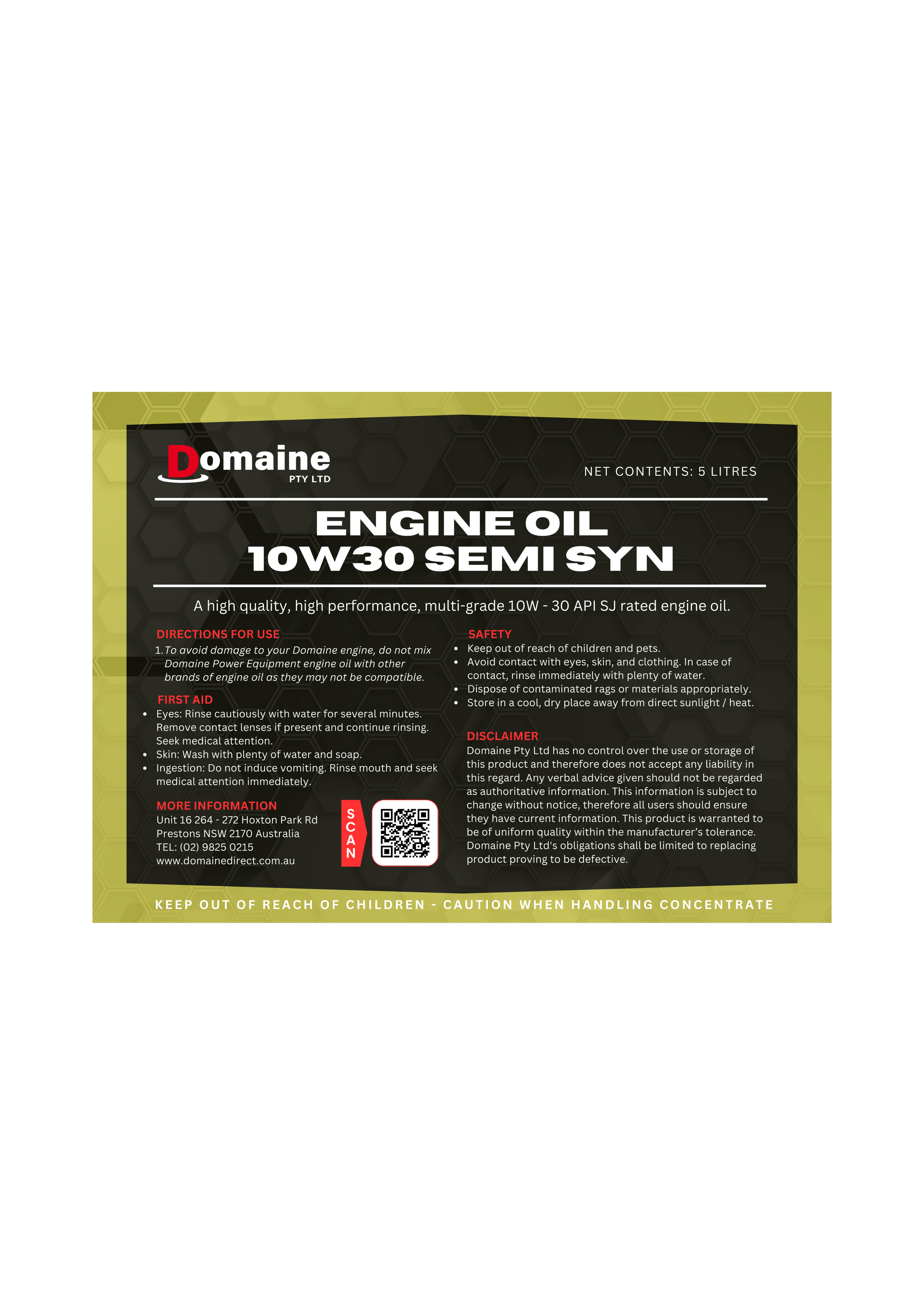 1L Engine Oil – 10w30
