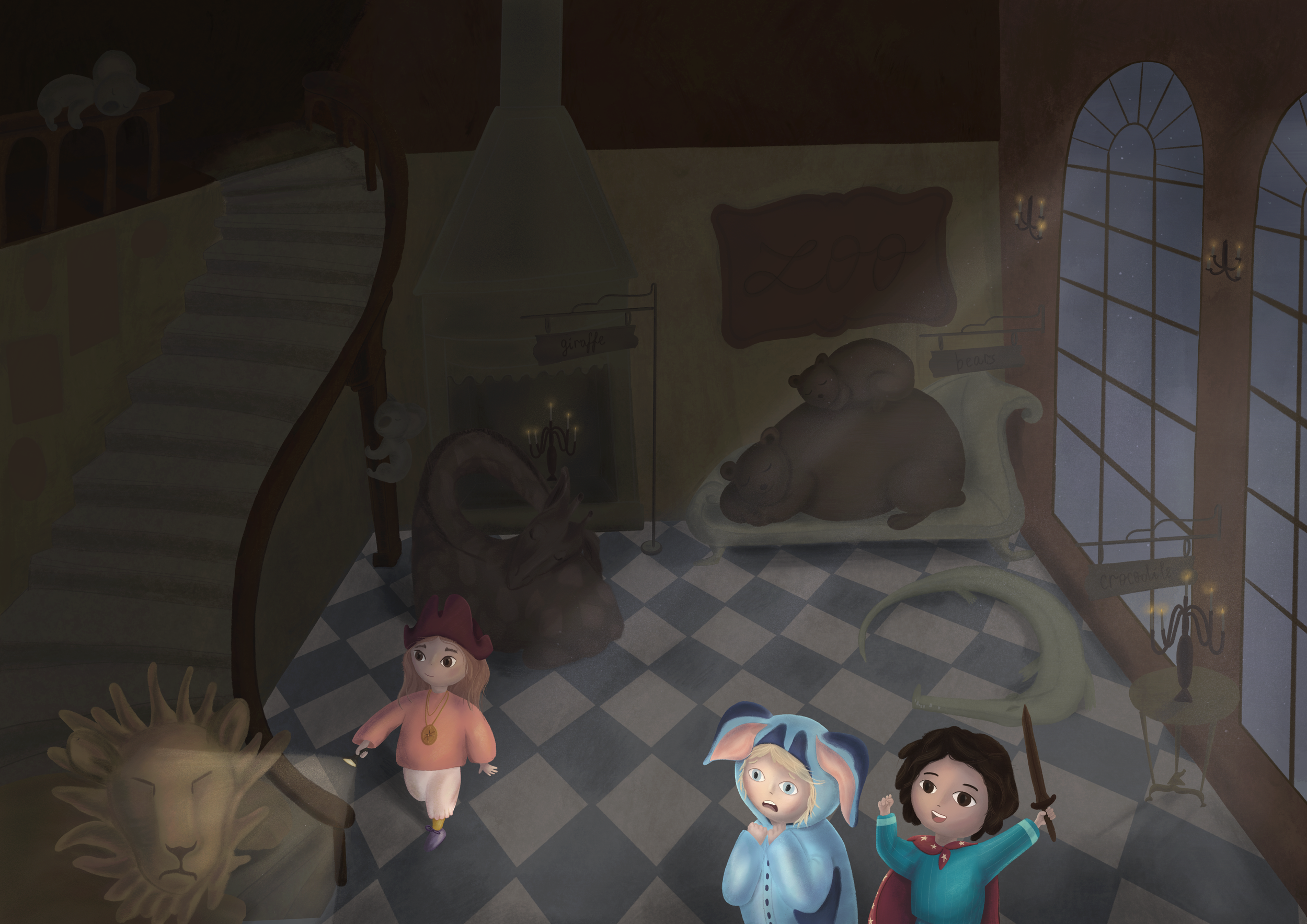 The Night Zoo - double page scene