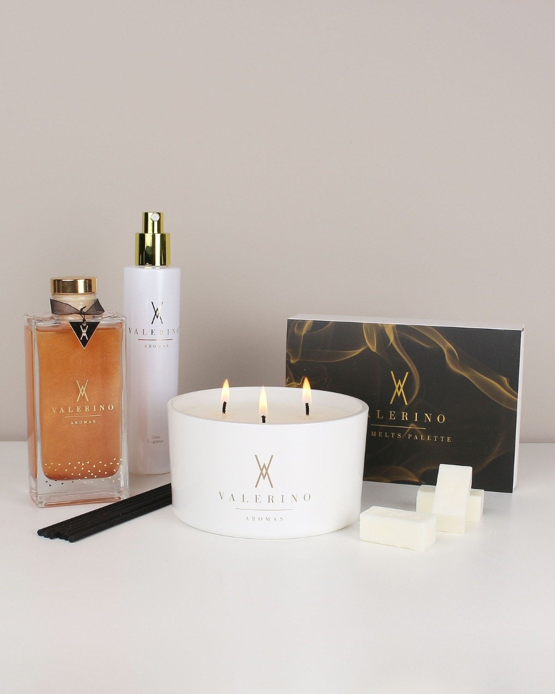Enhance Your Home Ambiance. Our product range is perfect for creating a cosy, inviting atmosphere. With scents inspired by your favourite designer fragrances, your home will always smell exquisite.

#valerinoaromas #homescents #veganhomefragrance #ho