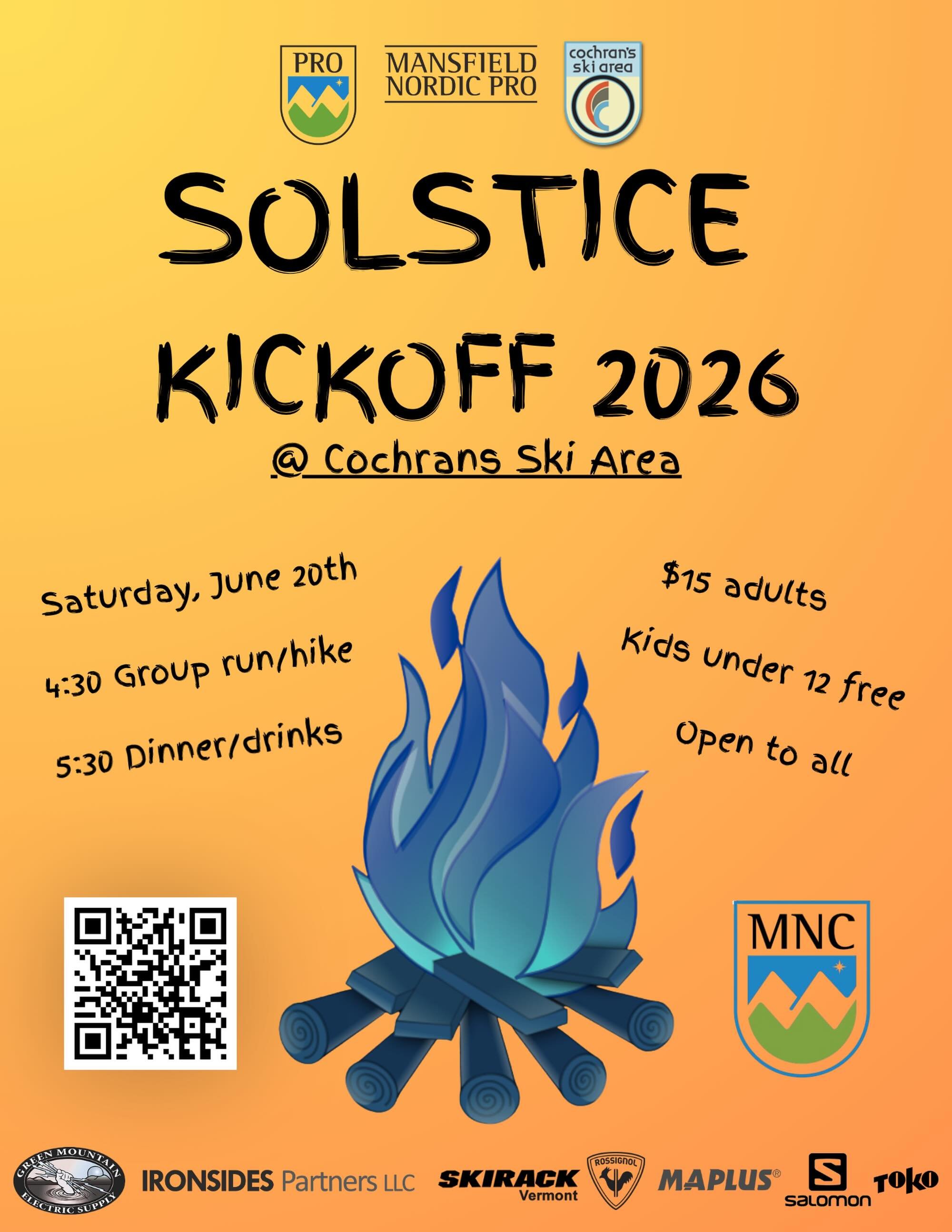 Join us and @mansfieldnordic_club on the evening of June 20th for a summer solstice celebration in the name of cross-country skiing!! We&rsquo;re gearing up for a fun summer of training and look forward to sharing our love of skiing with you all whil