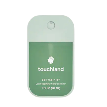 Étiquette de gel désinfectant pour les mains Touchland, format de 30 ml.