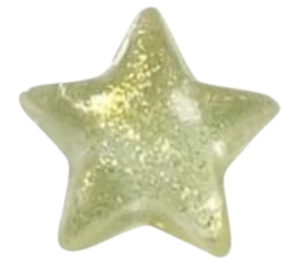 Étoile en verre transparent avec des reflets jaunes