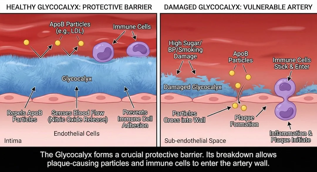 How plaque builds up in the arterial walls and heart disease starts.