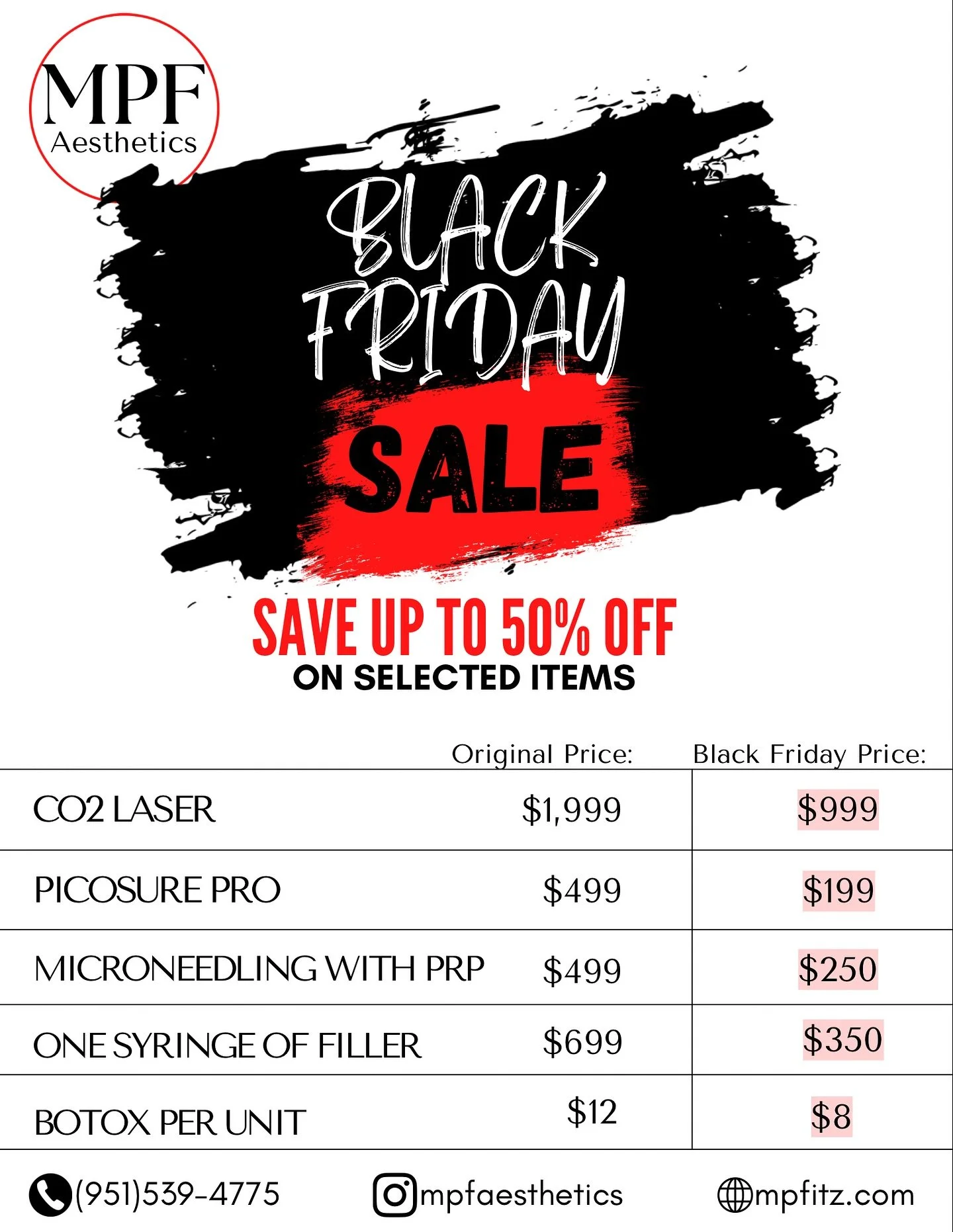 Our Black Friday deals are here! Purchase them now and save them to use at a later date. You can also purchase them for your loved ones and gift them for the holidays coming up. 
📞(951)539-4775 

#botox #riversidemedspa #blackfriday #co2laser #picos