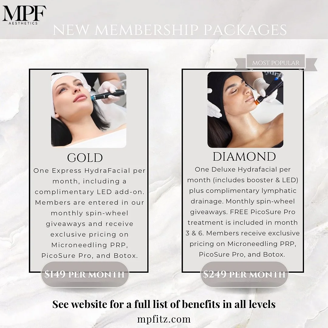 The secret to great skin? Consistency.

Our new Memberships give you monthly treatments, exclusive pricing, and VIP perks so your skin stays healthy, glowing, and maintained all year long.

Glow smarter, not harder. ✨