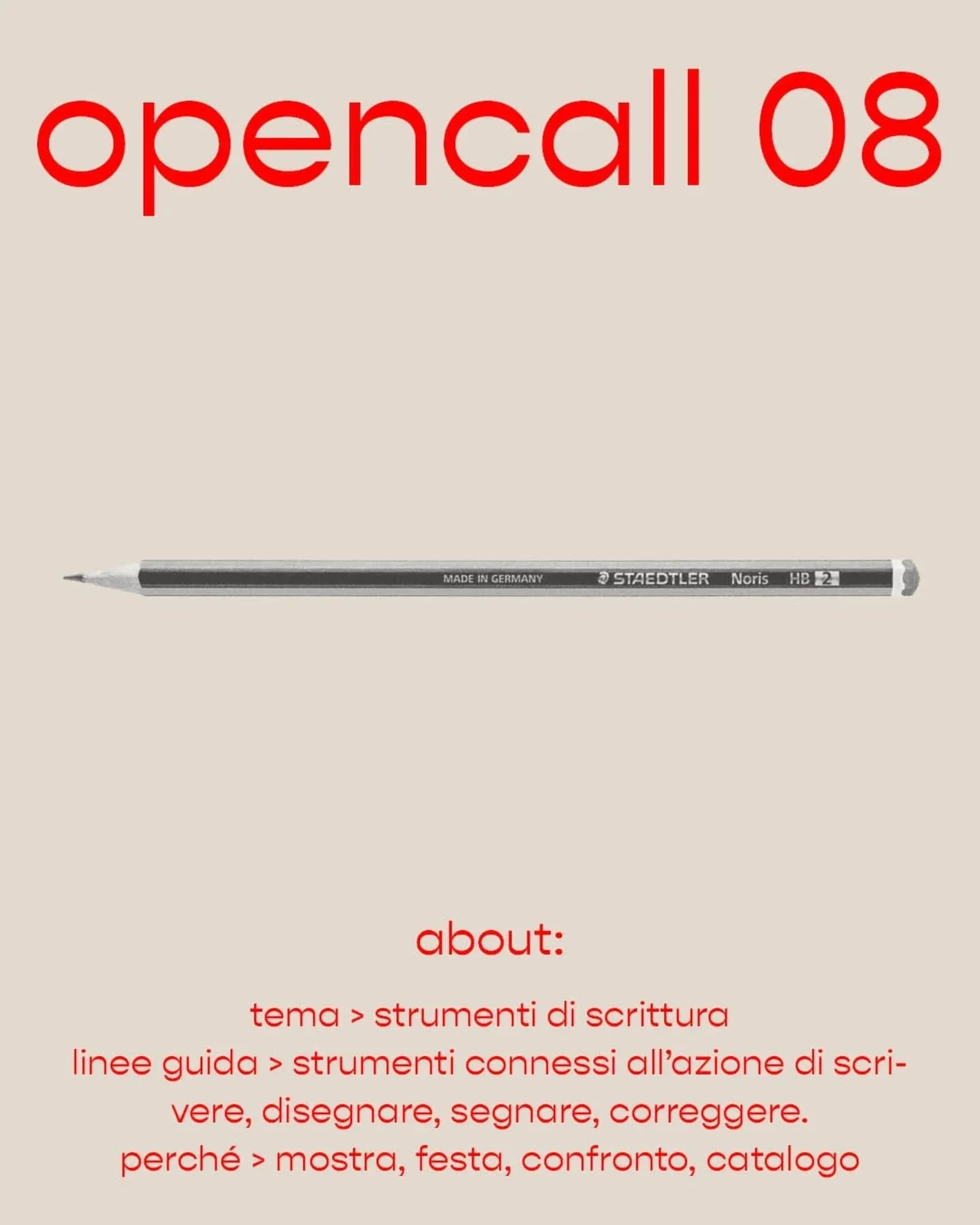 ABOUT: Writing Tools
L&rsquo;edizione 08 di ABOUT sar&agrave; dedicata al tema degli oggetti di scrittura e verr&agrave; presentata durante la Design Week di Milano 2026.
ABOUT: writing tools sar&agrave; ospite da @firm.gs in Via Vivarini 7, dal 20 a