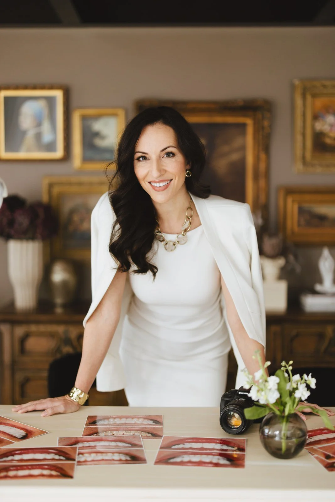 Natural-looking veneers in Chicago Dr. Brittany Dickinson designs undetectable porcelain veneers using facial aesthetics.