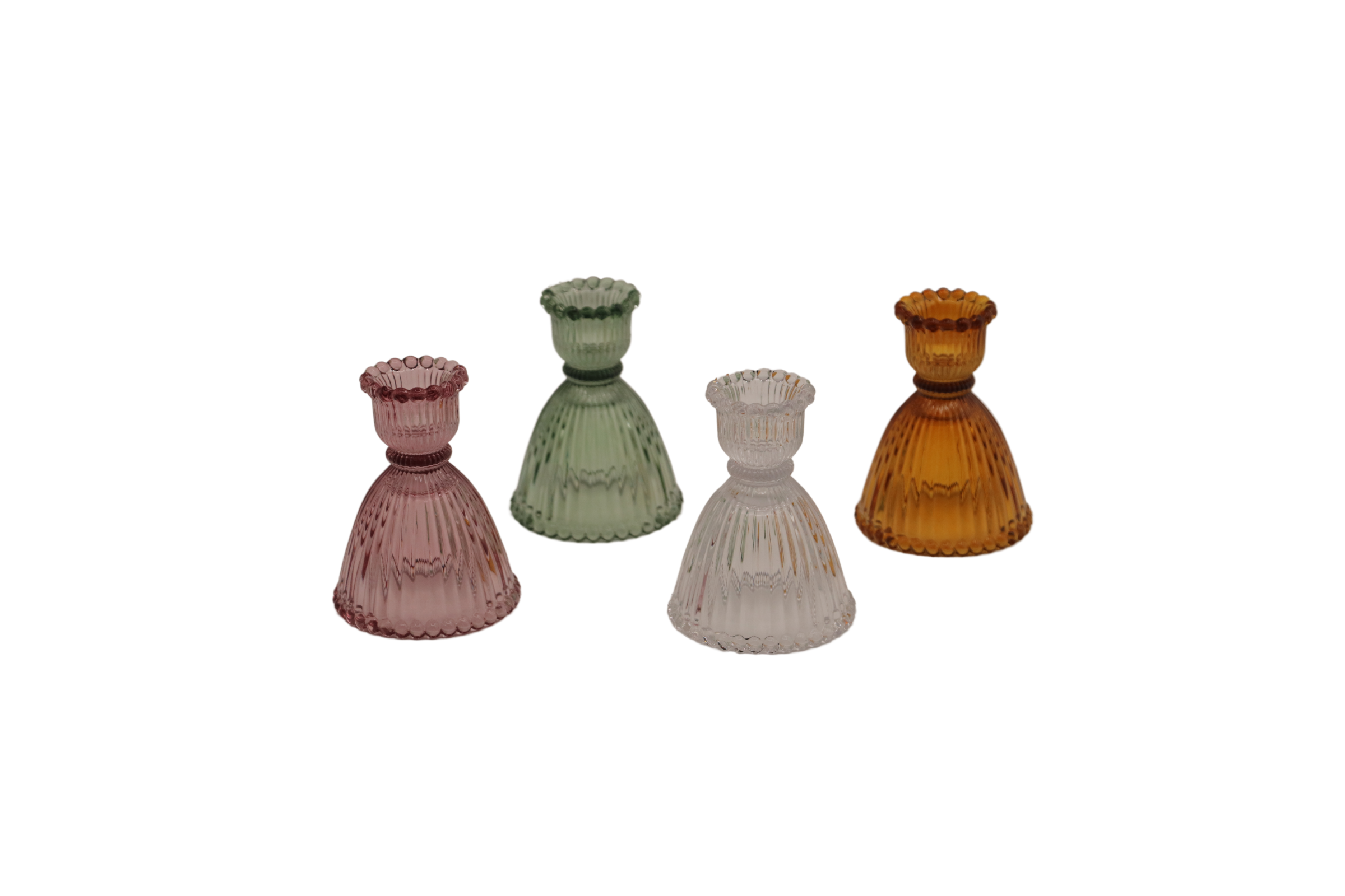 Colored Glass Candlestick Holders