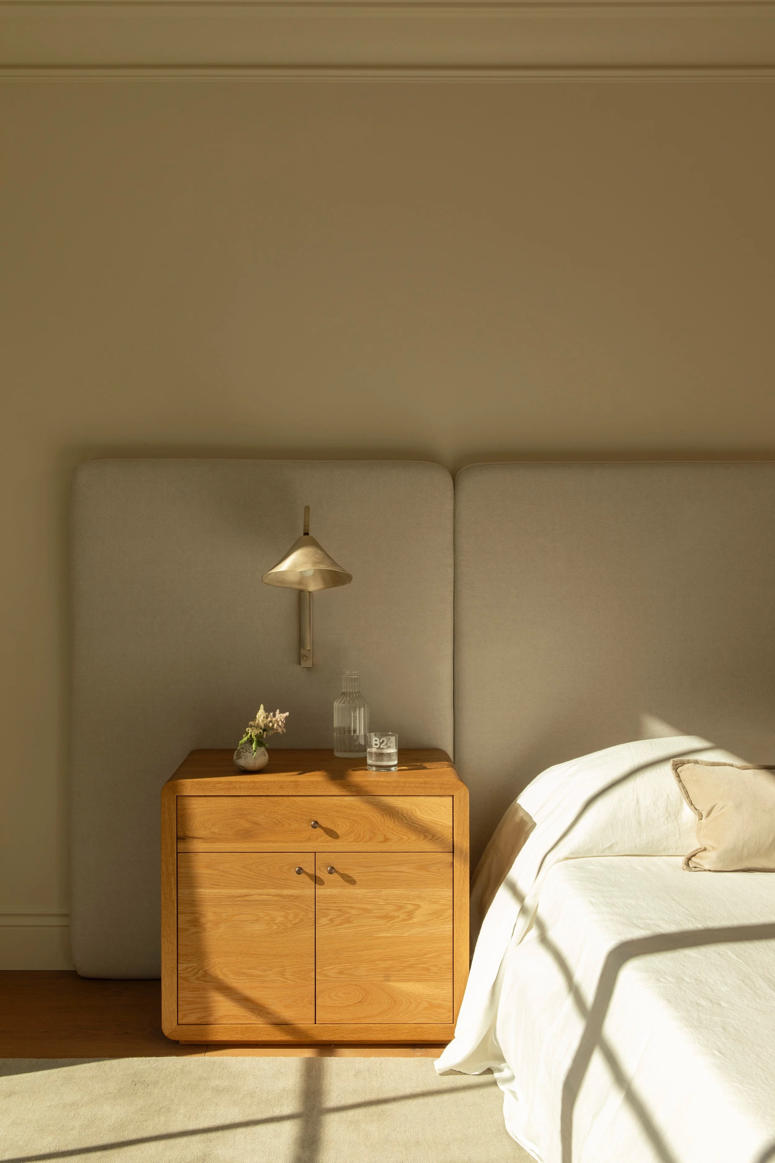 Roan Gigi Nightstand in natural white oak.