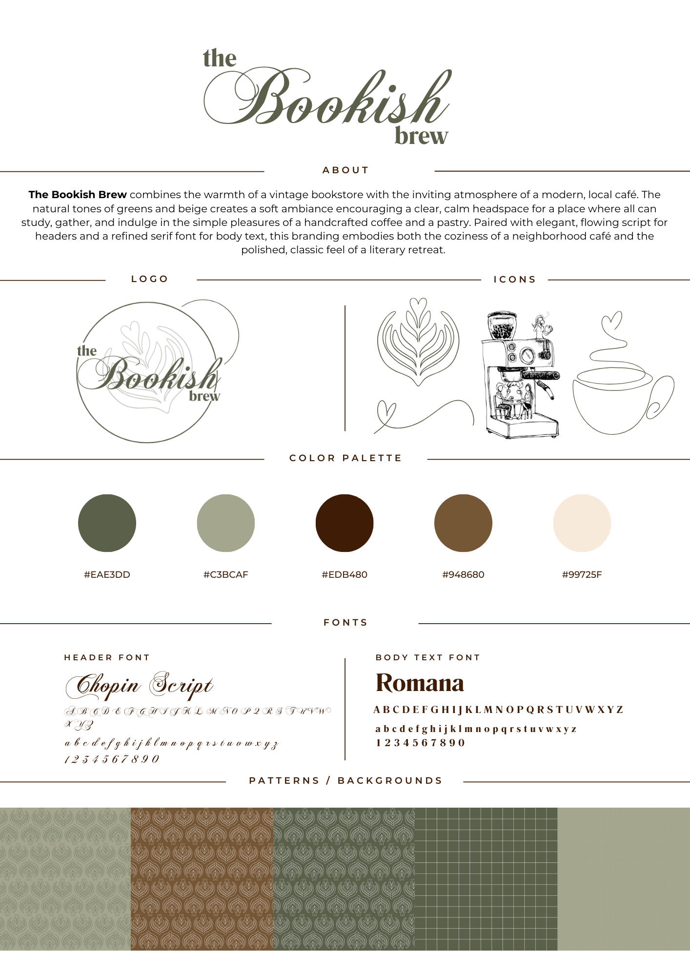 COM 328: Layout & Design Cafe & Bookstore Style Guide