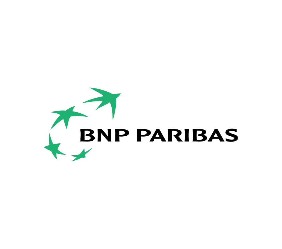 A logo with a black globe surrounded by five green flying birds.