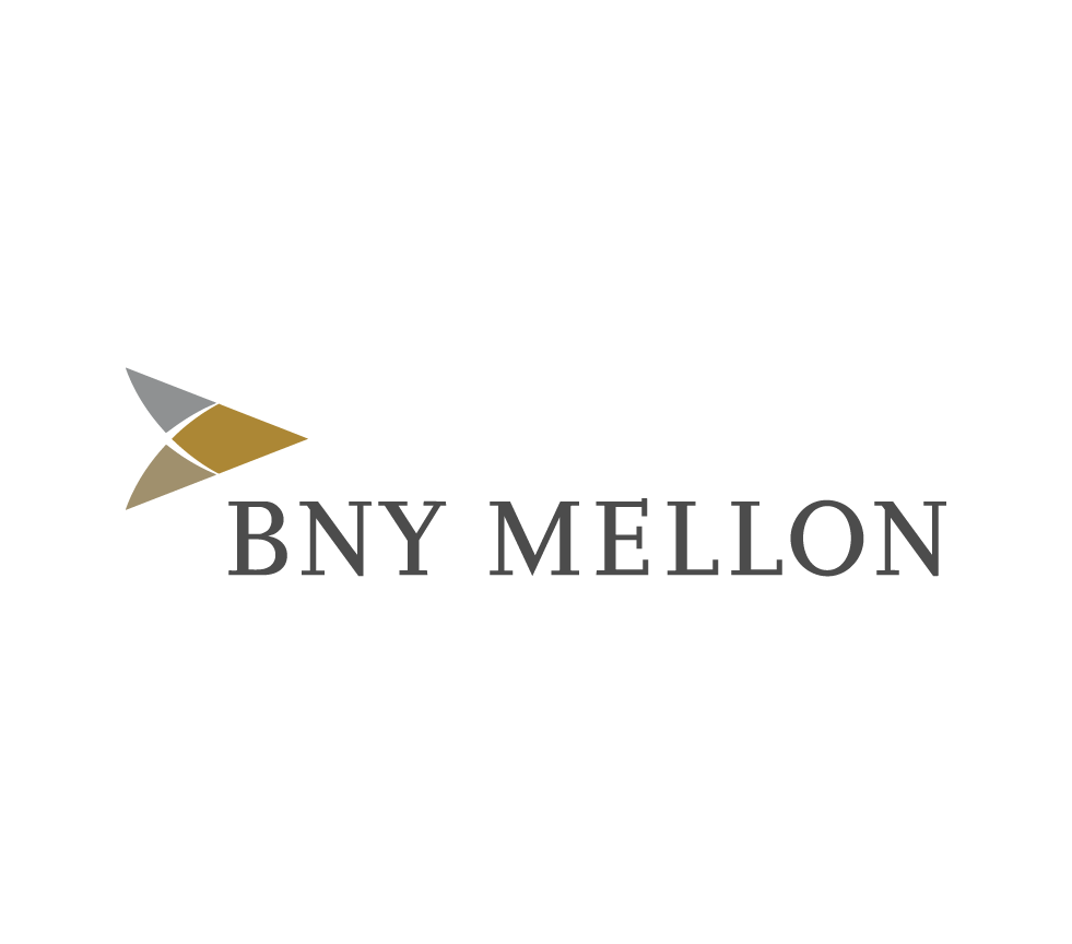 Logo of BNY Mellon with a stylized leaf emblem and company name in gray text.