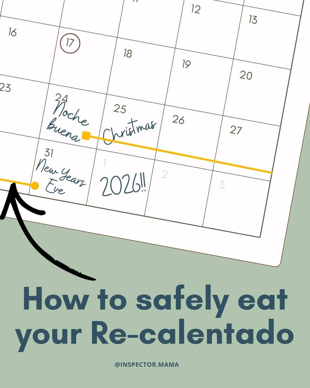 Still eating leftovers from Nochebuena? Let&rsquo;s make sure you&rsquo;re doing it safely, comadre 👀
Because listen... I love recalentado as much as the next mam&aacute;&mdash;but we don&rsquo;t need a side of stomach drama.

Here&rsquo;s your Insp