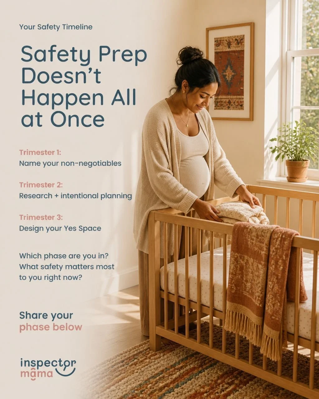 I've worked with many families, and here's what I've learned: the parents who feel most confident about baby's arrival aren't the ones who panic-prep in the final weeks. They're the ones who break it into phases.

Your pregnancy is the perfect time t