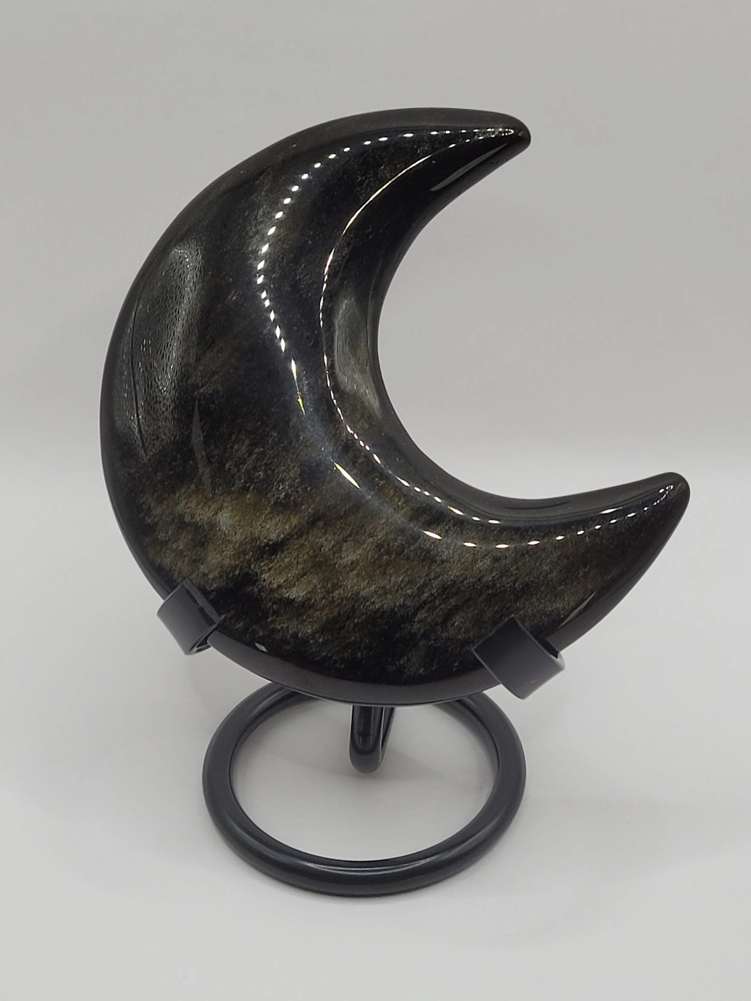 Mini Golden Sheen Obsidian Moon