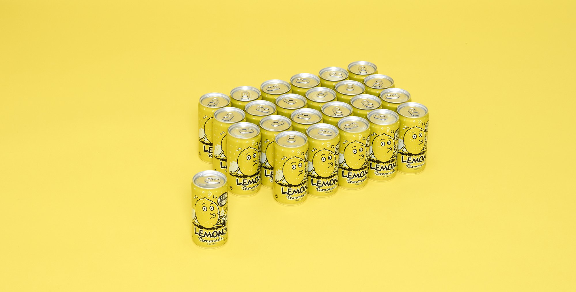 karma cola Lemony drinks in a group shot by award winning photographer alex bibby