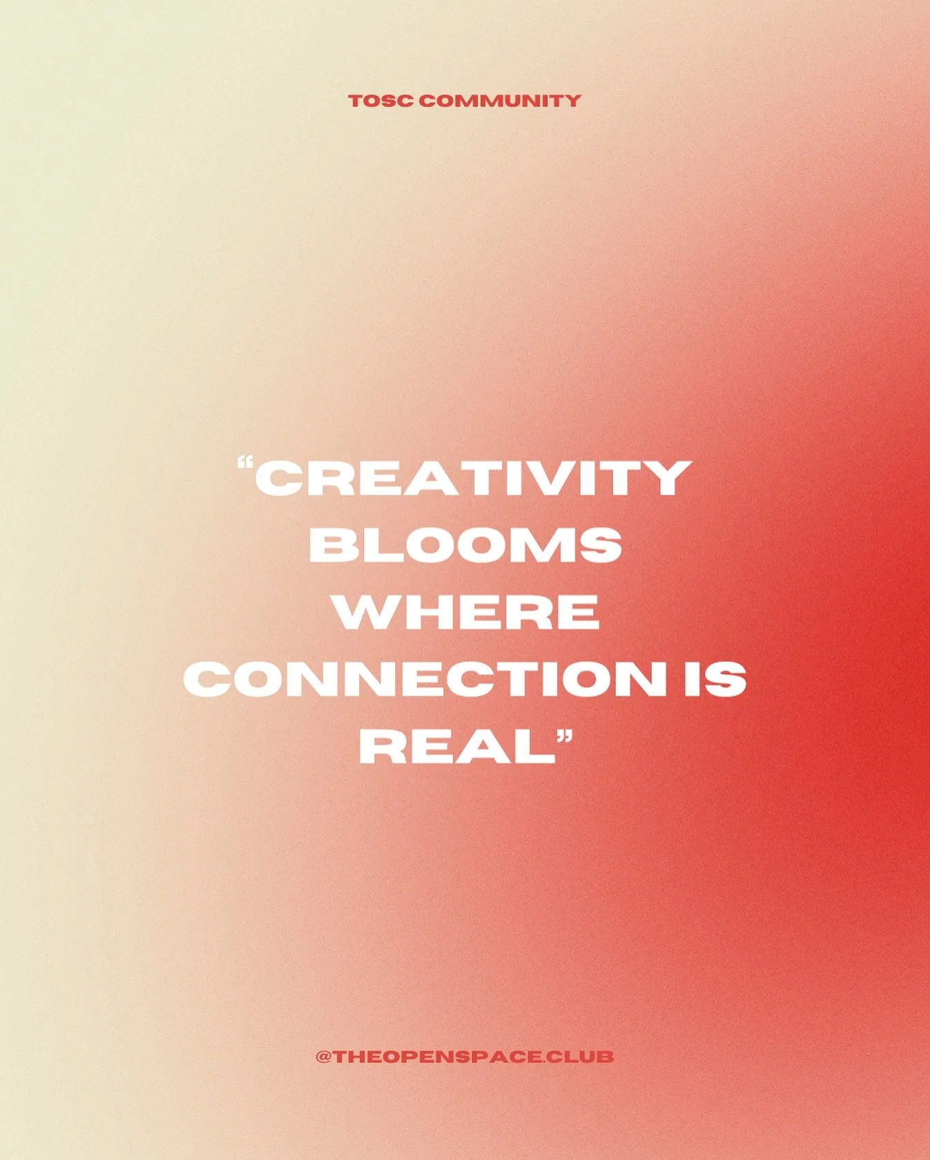 Creativity blooms where connection is real. 🌱✨ 🚀 

It&rsquo;s not just about being in the same room, it&rsquo;s about truly seeing each other. At Open Space, we create spaces where creatives connect, collaborate, and grow together.

The magic? It h