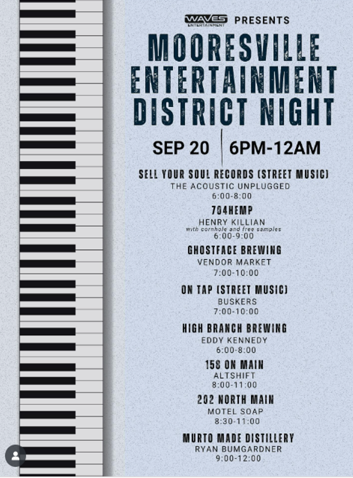 Mooresville Entertainment District Night