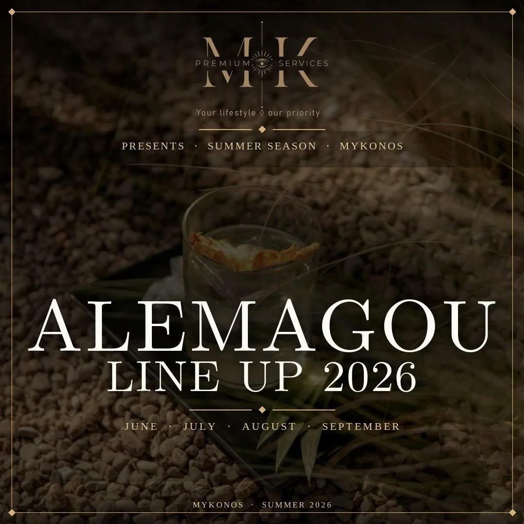 MYKONOS 2026 &bull; LINE UP &bull; ALEMAGOU