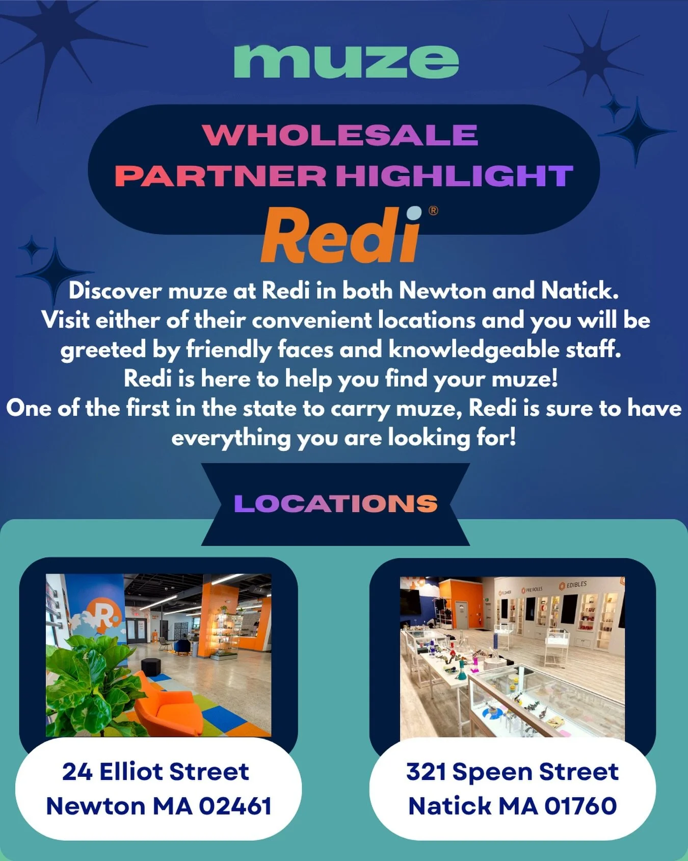 We are proud to be wholesale partners with @shop_redi. Find your muze at both of their locations! 💨