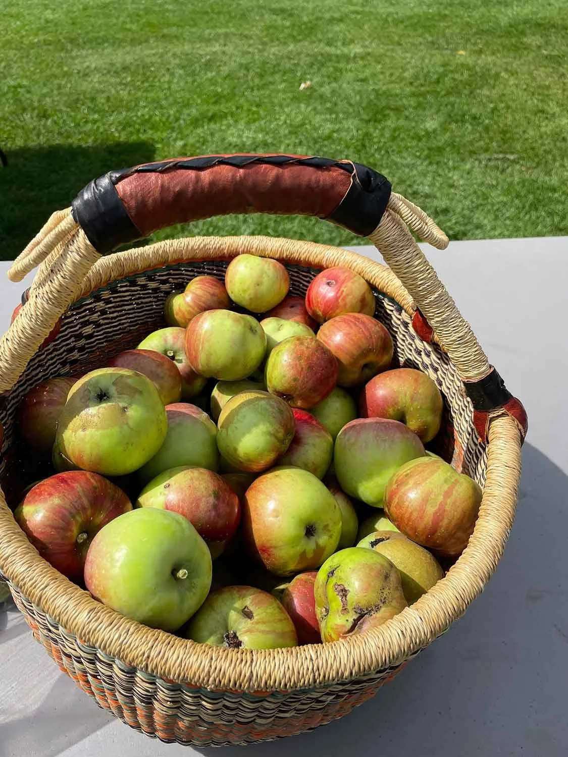 A basket of apples from an Apple Corps site