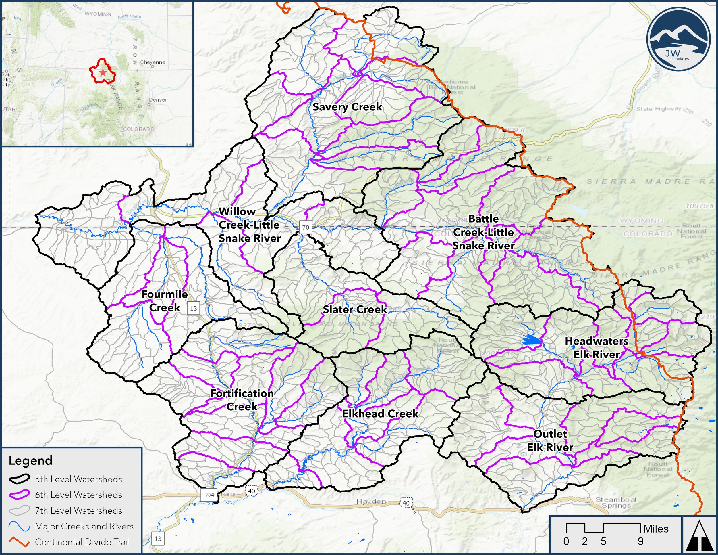 Watershed map of study area