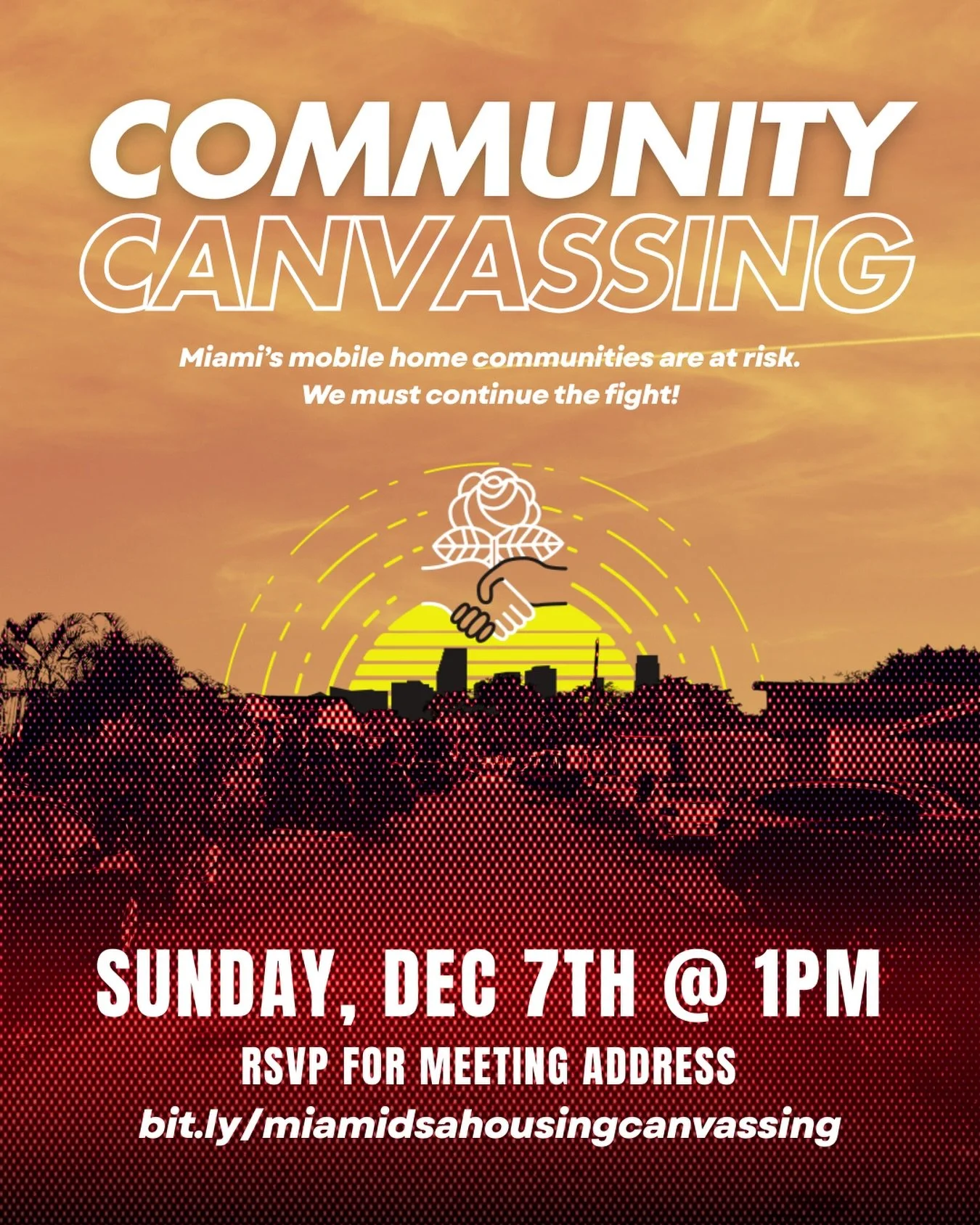 Miami DSA&rsquo;s housing campaign is hosting a mobile home community canvass on Sunday, December 7th, at 1:00pm ET.

Miami DSA has set out to organize mobile home parks and surrounding tenants to develop a democratic culture within their communities